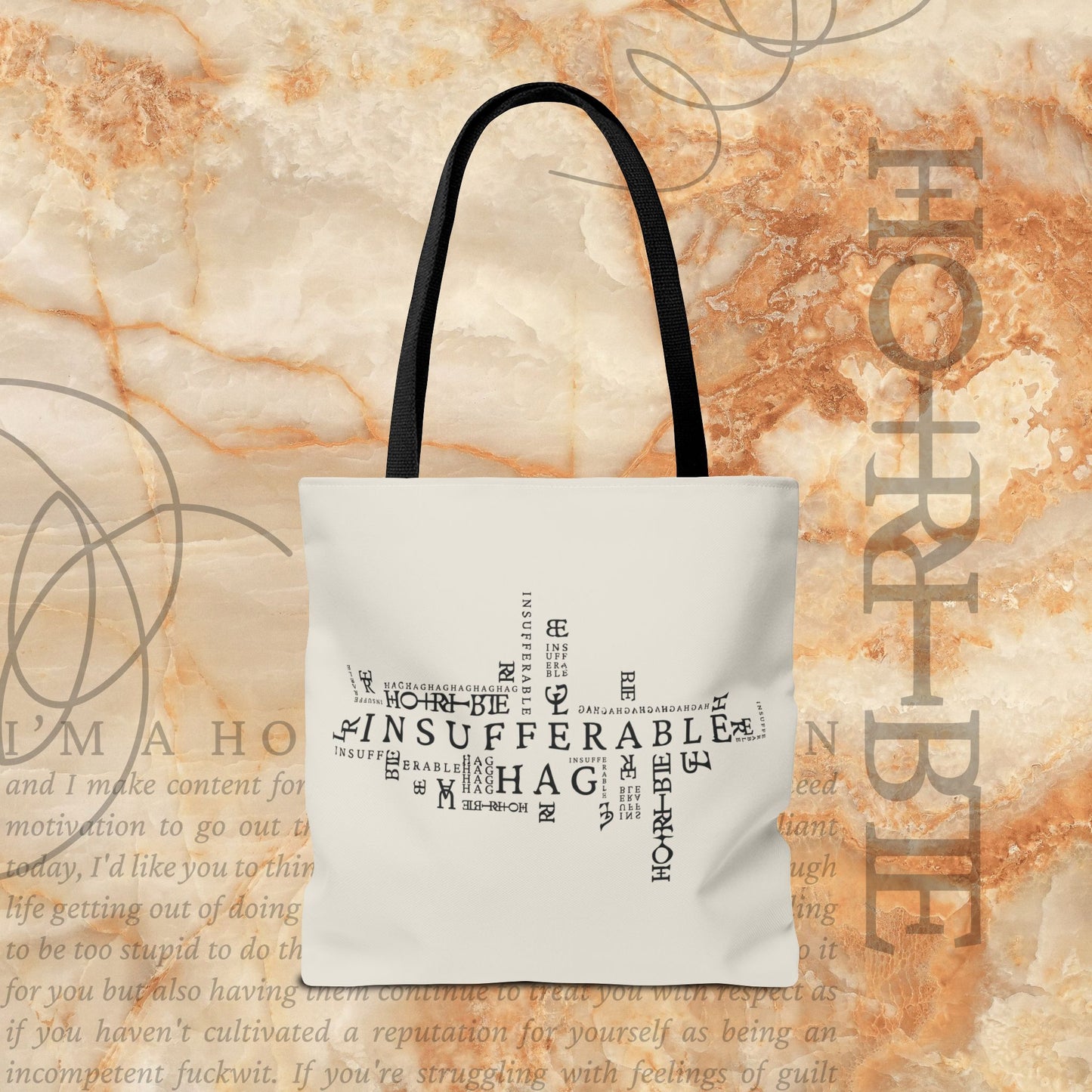 "Insufferable Hag" -  White Tote Bag