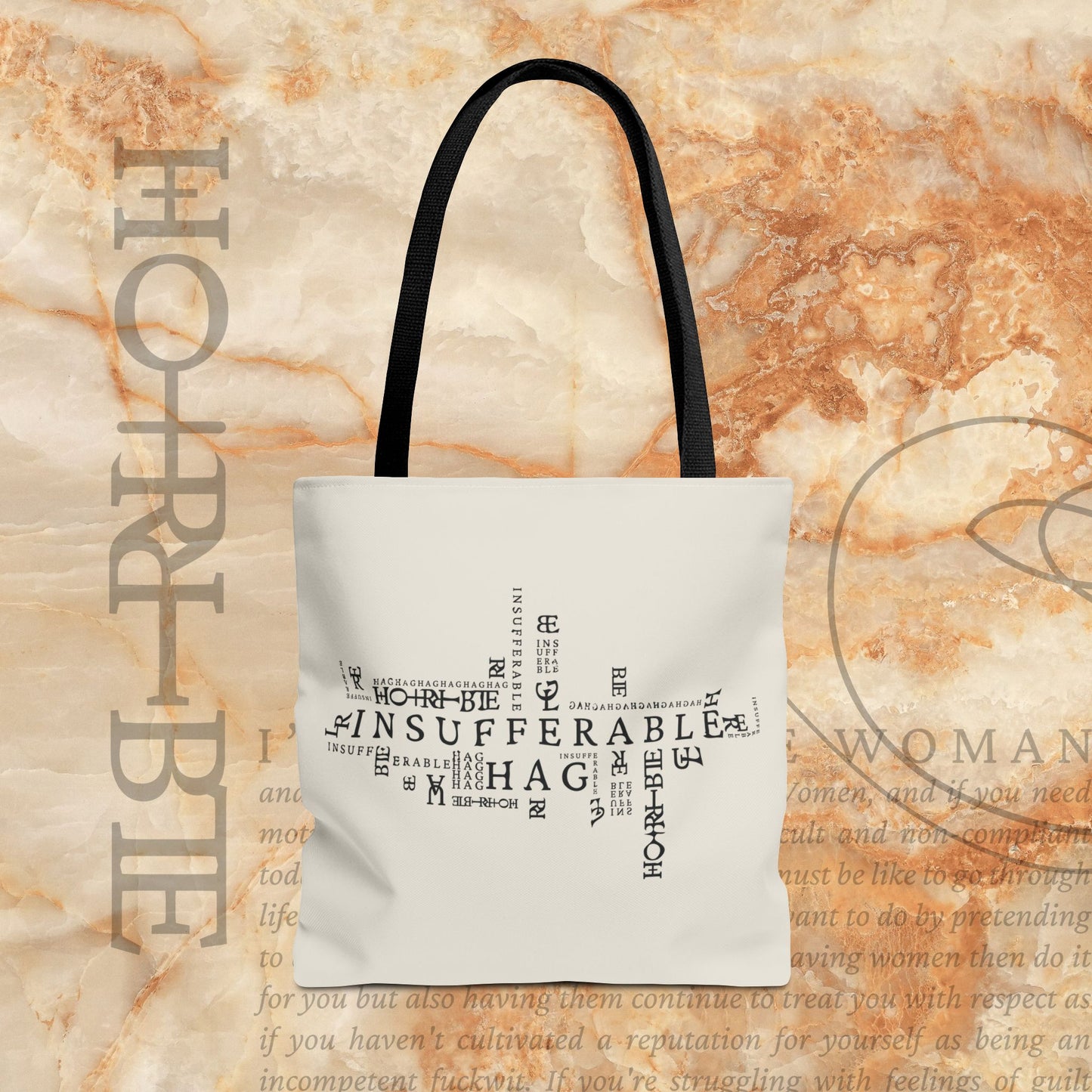 "Insufferable Hag" -  White Tote Bag