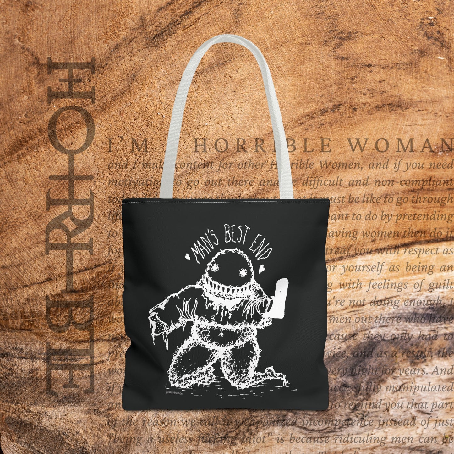“Man’s Best End” - Black Tote Bag