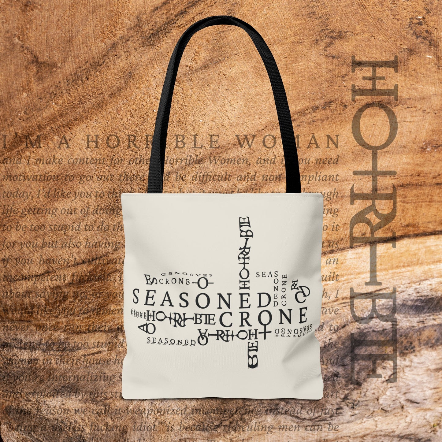 "Seasoned Crone" - White Tote Bag
