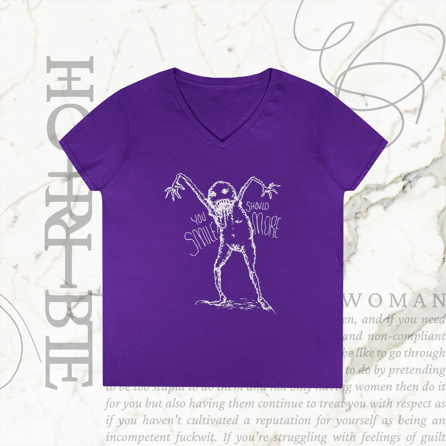 "You Should Smile More" - V-Neck T-Shirt