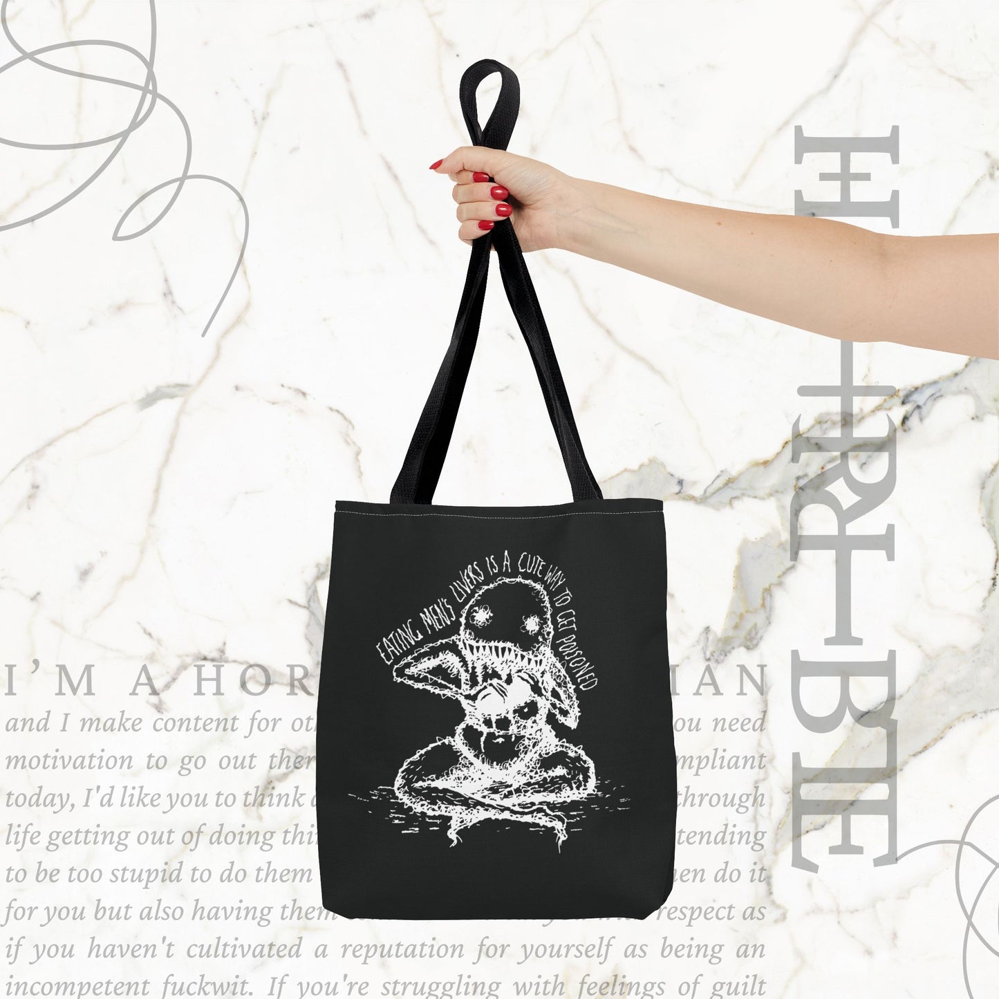 "A Cute Way To Get Poisoned” - Black Tote Bag