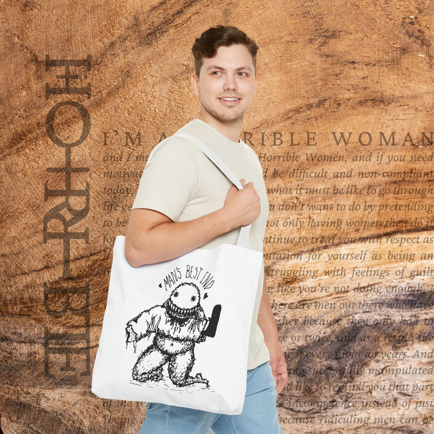 “Man’s Best End” - White Tote Bag