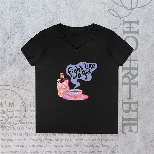 "Fight Like a Girl" - V-Neck T-Shirt