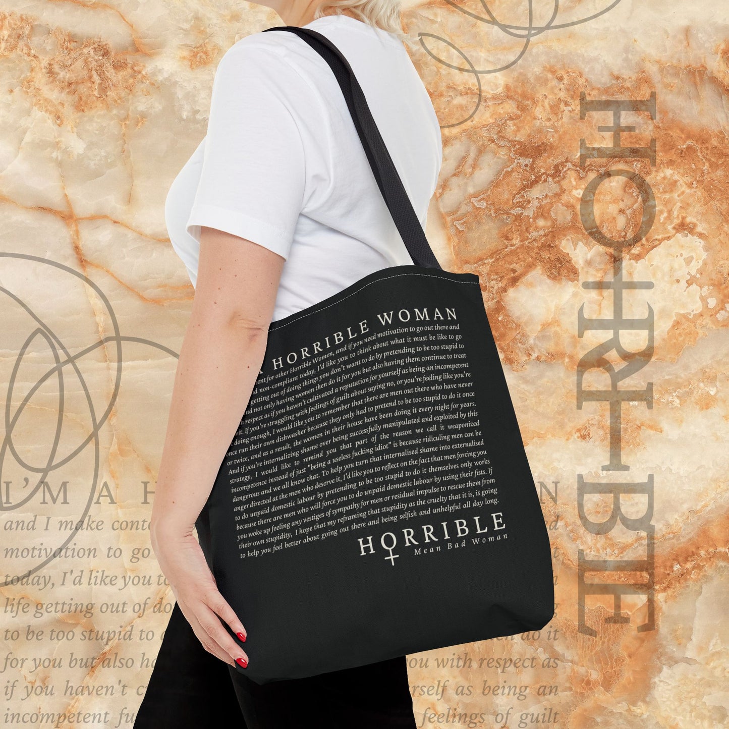 “A Horrible Rant For Horrible Women” -  Black Tote Bag