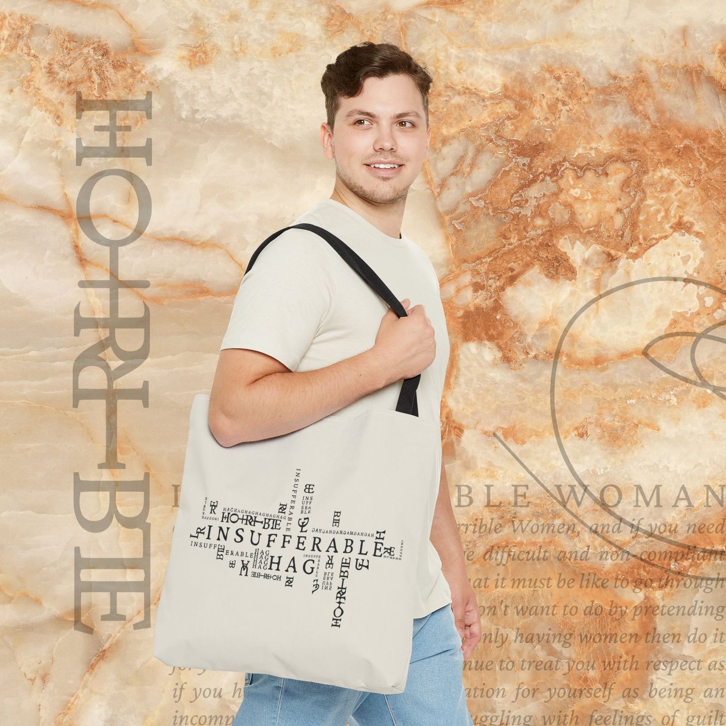 "Insufferable Hag" -  White Tote Bag