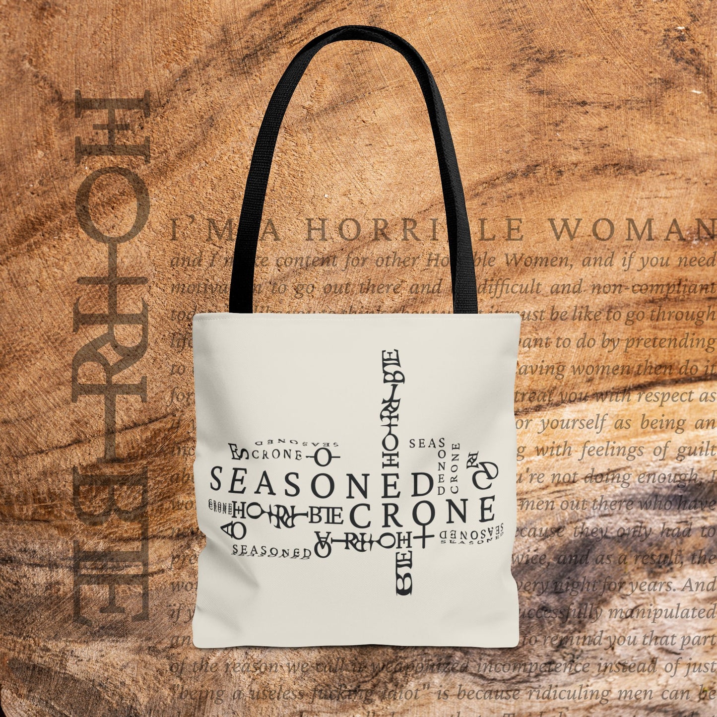 "Seasoned Crone" - White Tote Bag