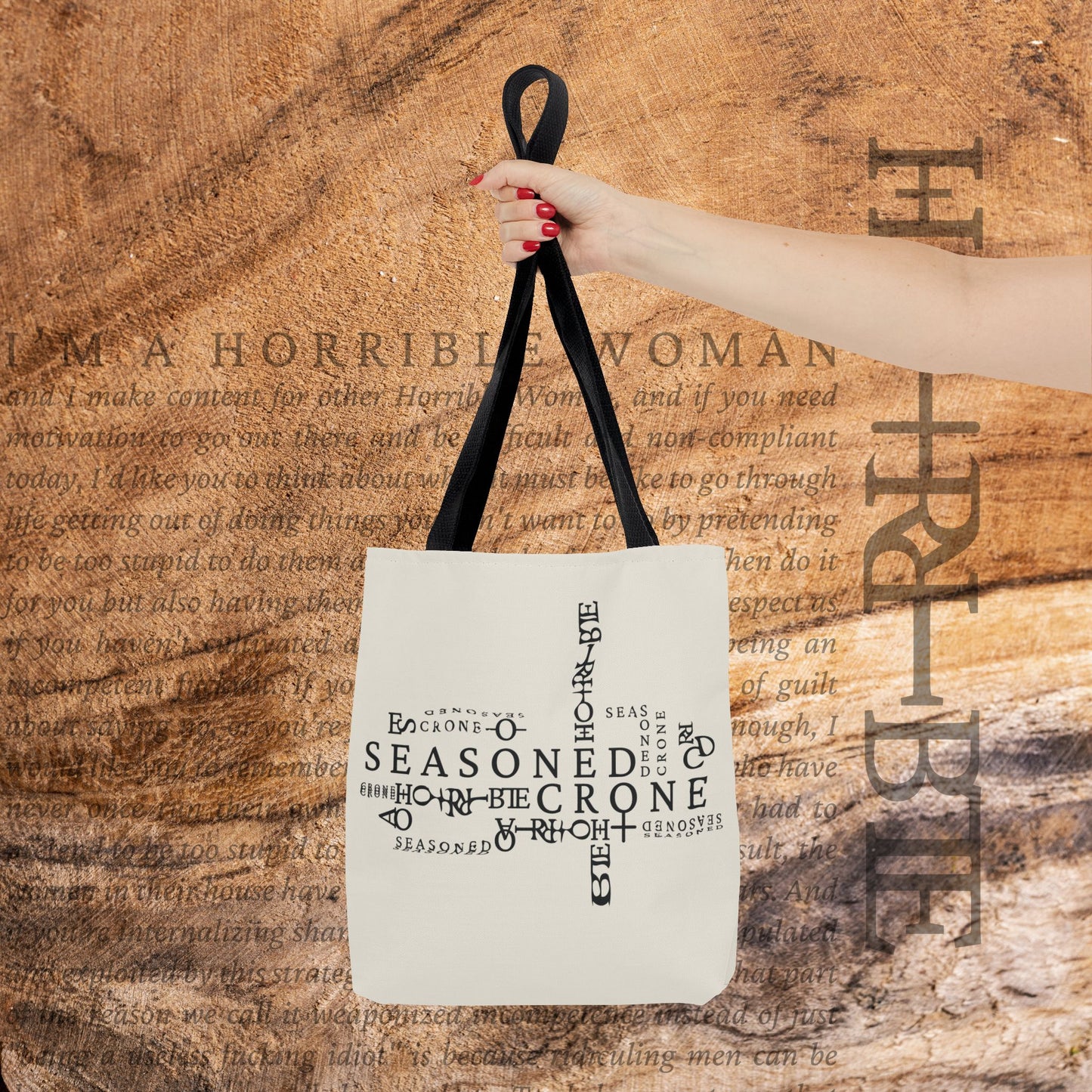 "Seasoned Crone" - White Tote Bag