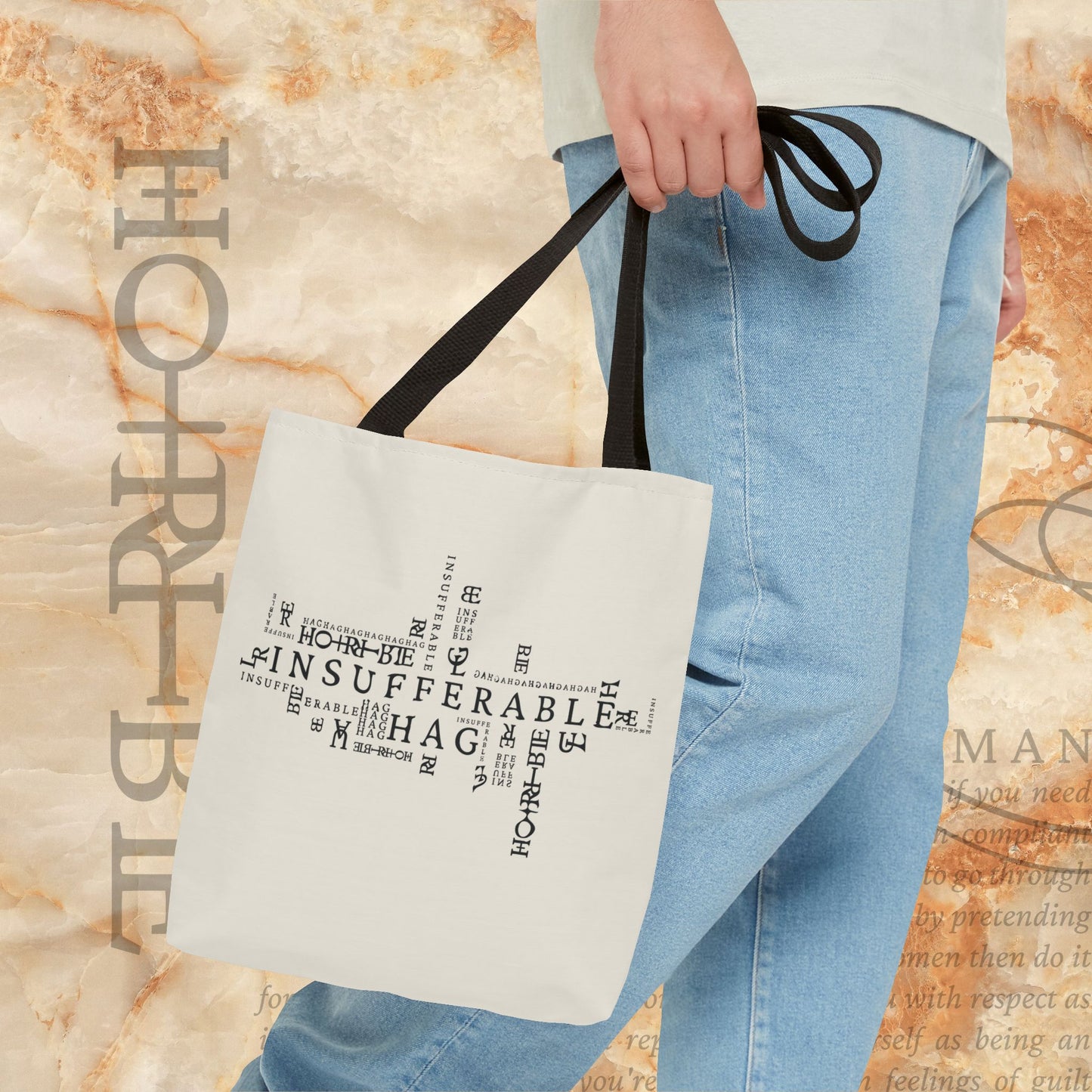 "Insufferable Hag" -  White Tote Bag
