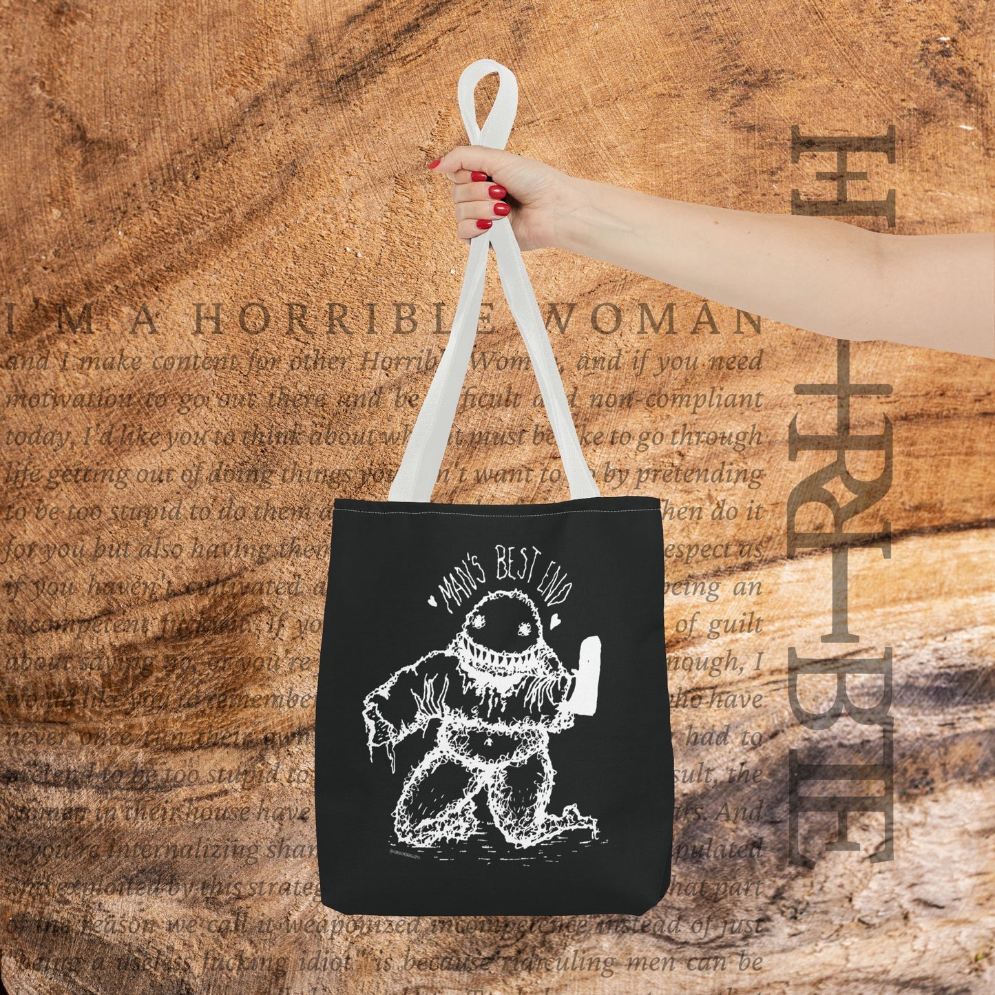 “Man’s Best End” - Black Tote Bag
