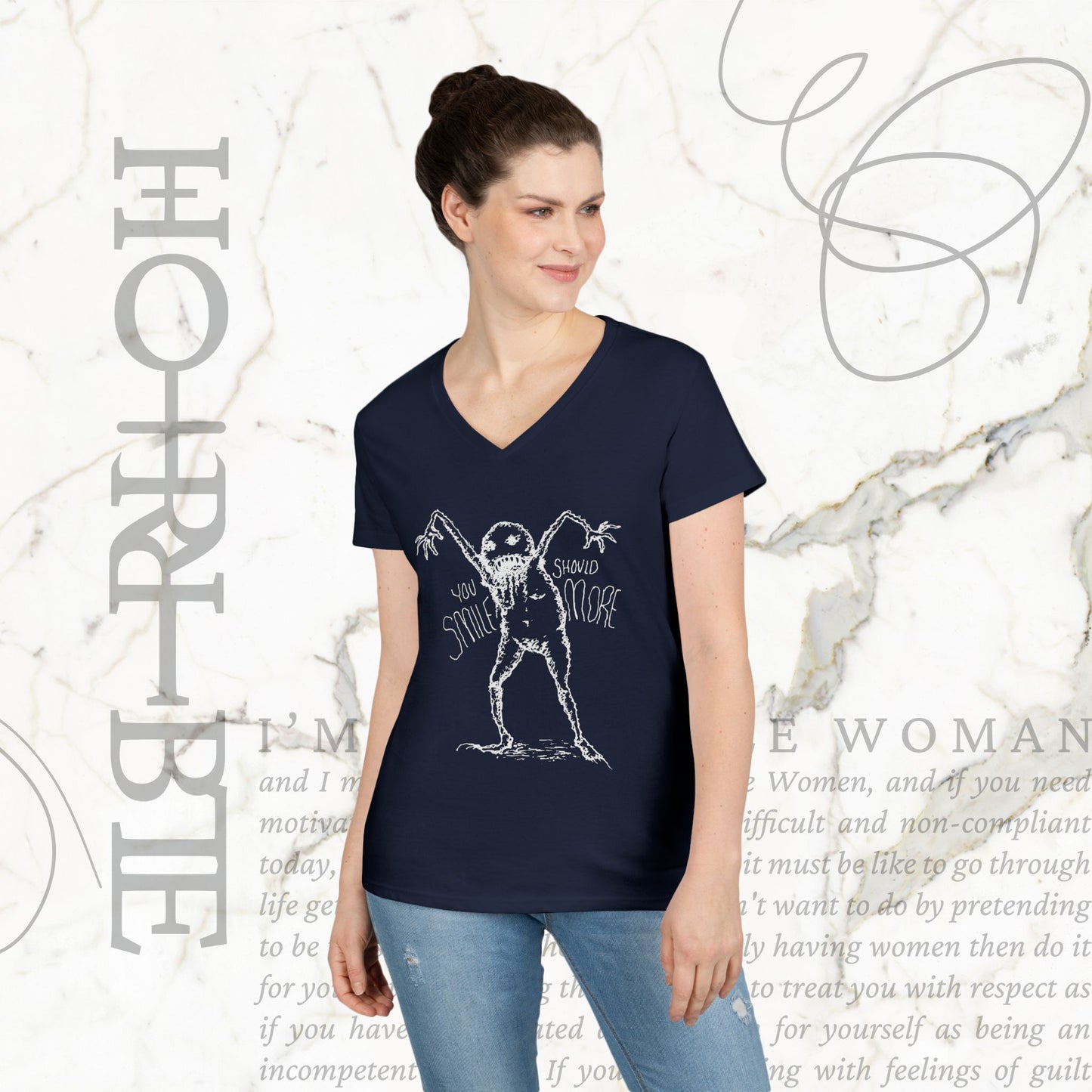 "You Should Smile More" - V-Neck T-Shirt