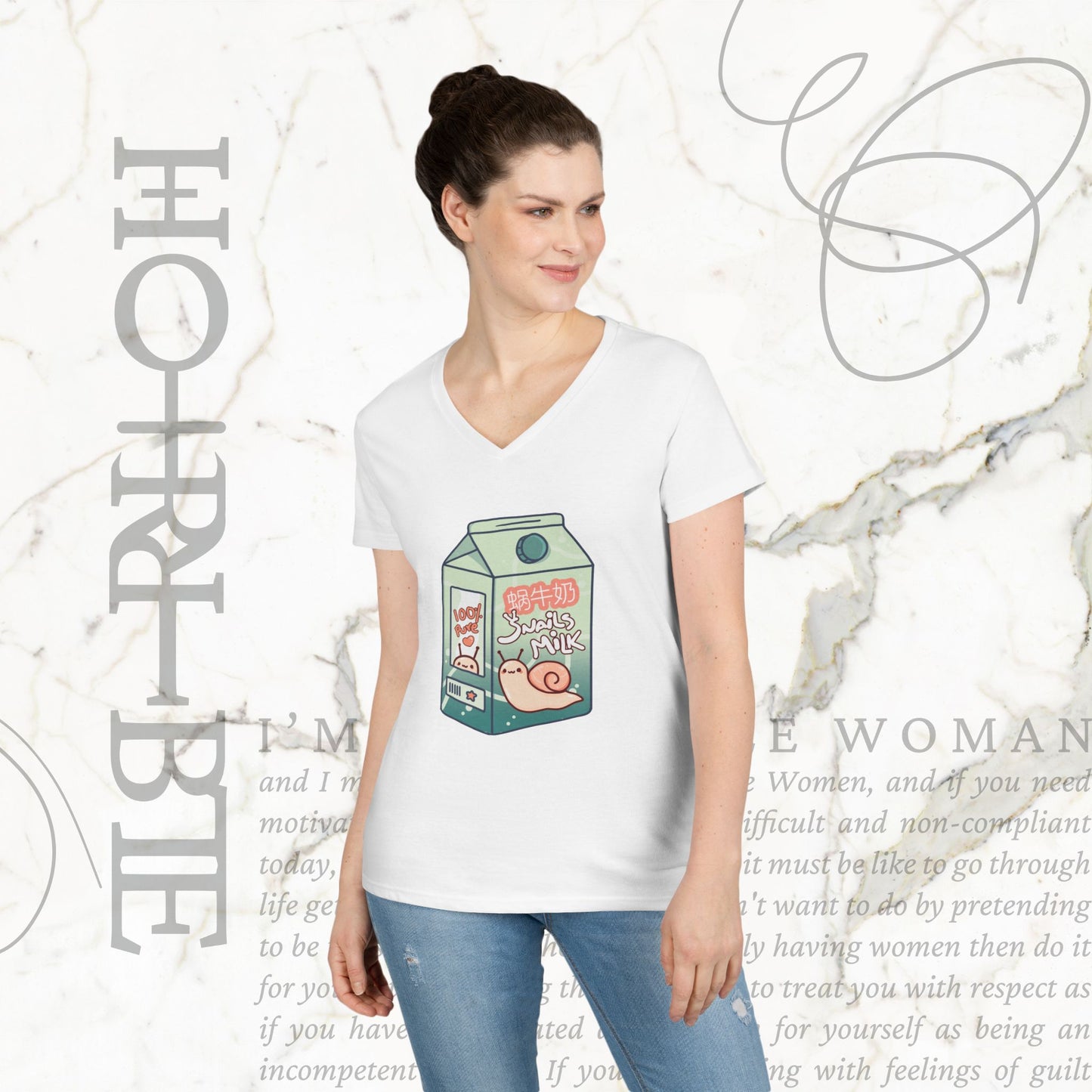 "Snail Milk" - V-Neck T-Shirt