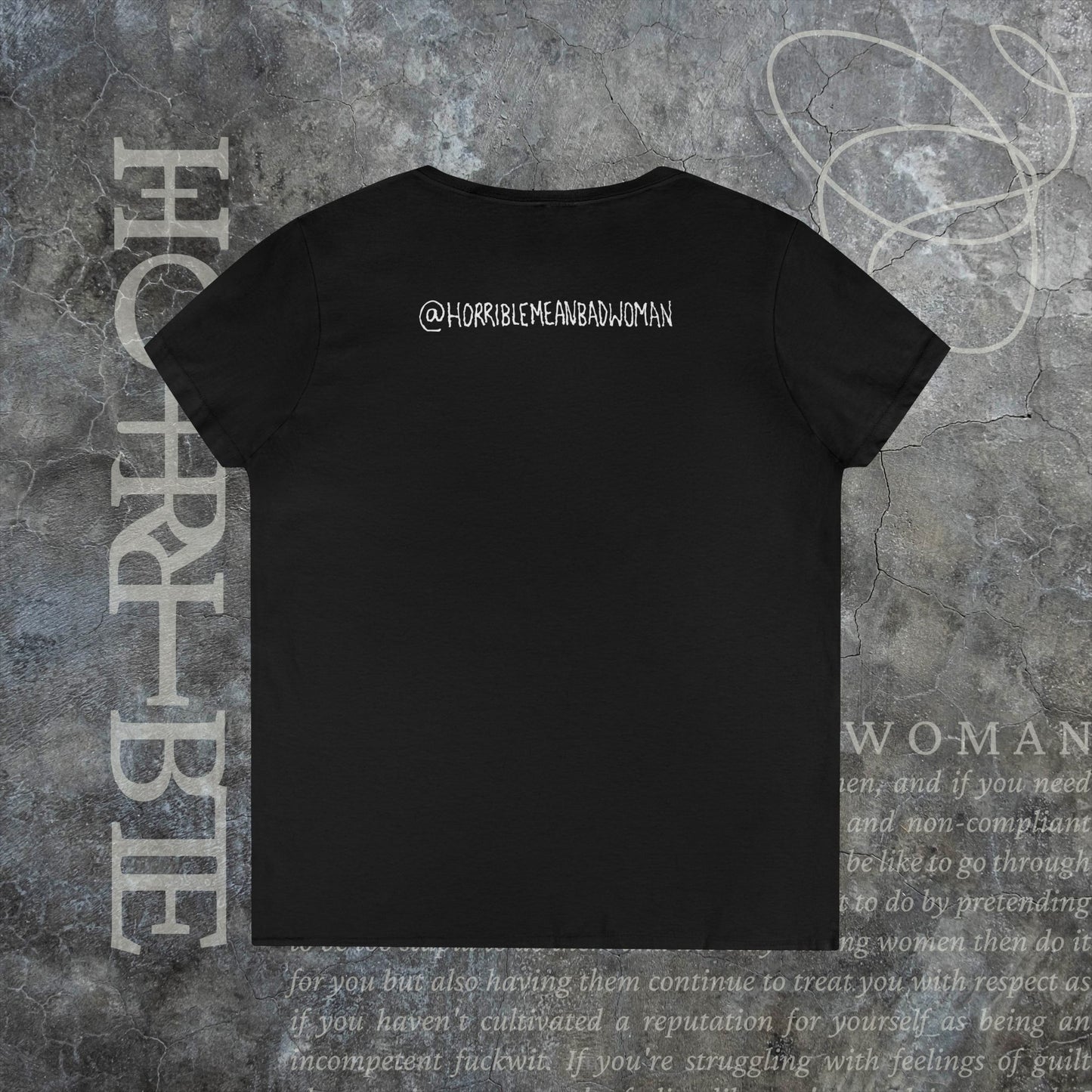 "The Original Horrible Mean Bad Woman" - V-Neck T-Shirt