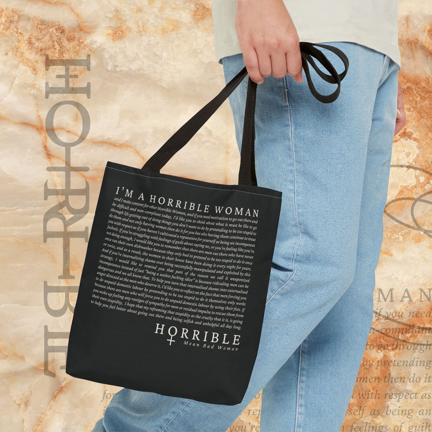 “A Horrible Rant For Horrible Women” -  Black Tote Bag