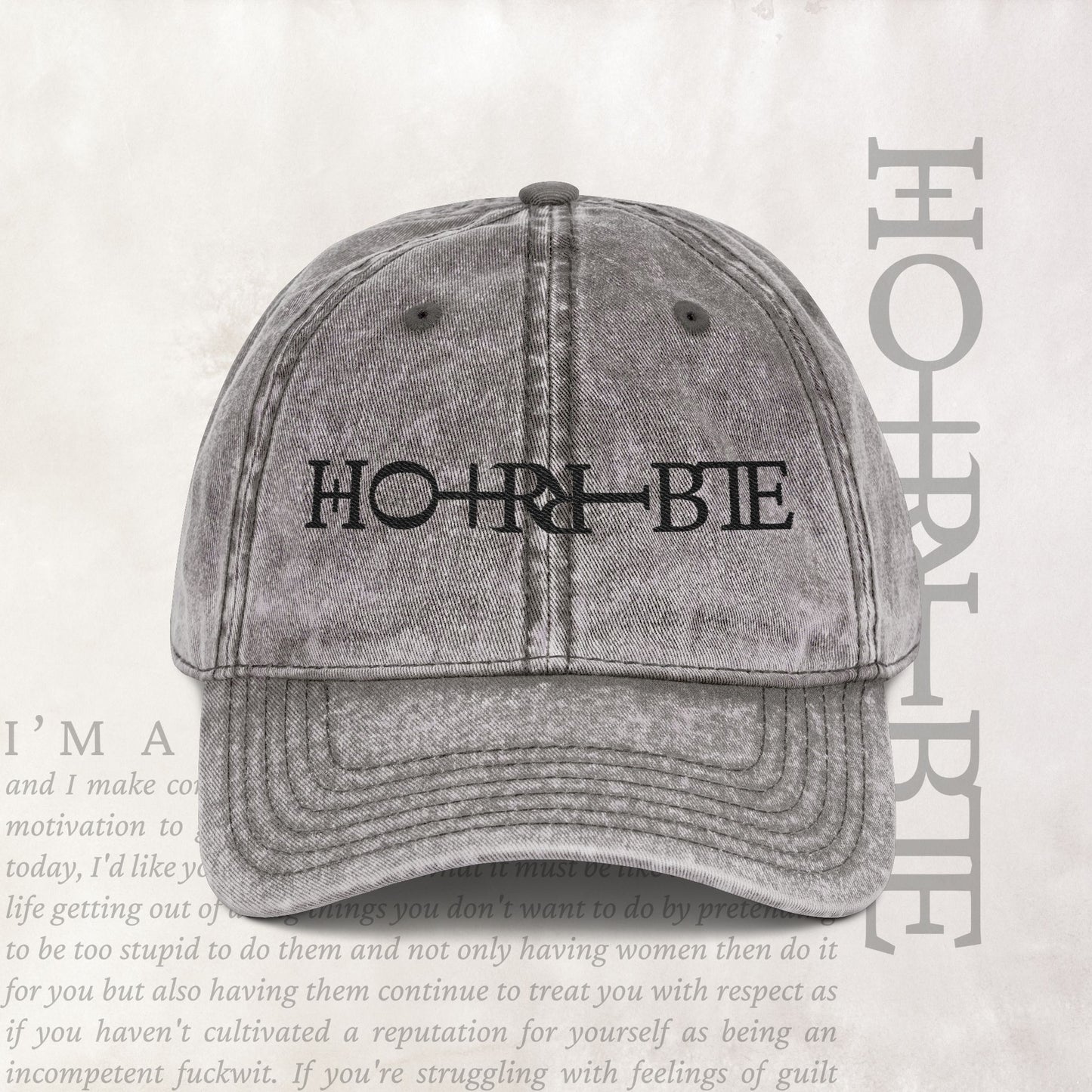 "Cryptically Horrible" - Vintage Embroidered Cap