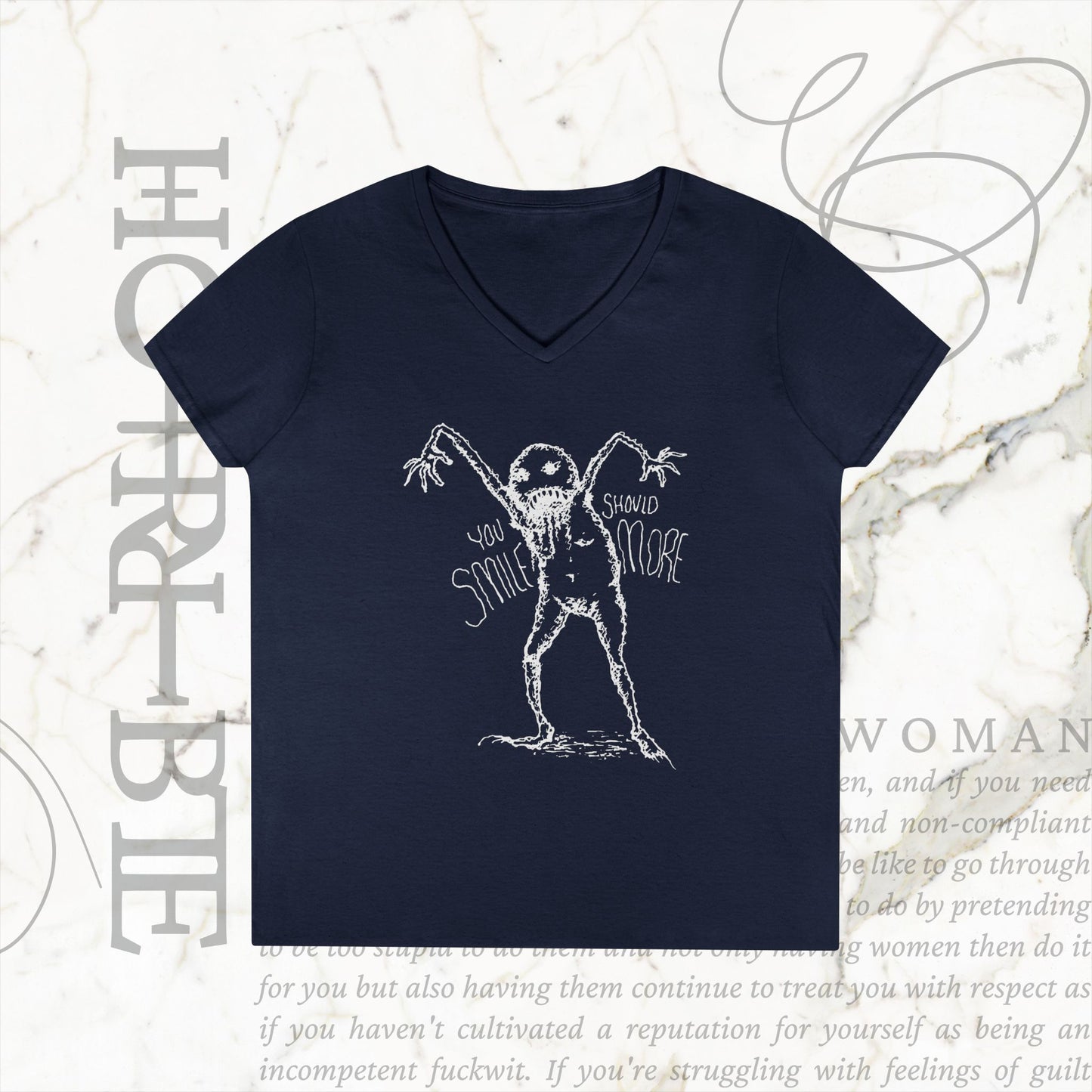 "You Should Smile More" - V-Neck T-Shirt