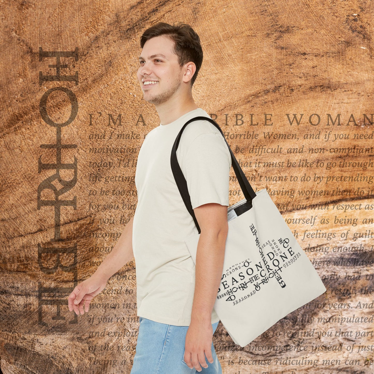"Seasoned Crone" - White Tote Bag
