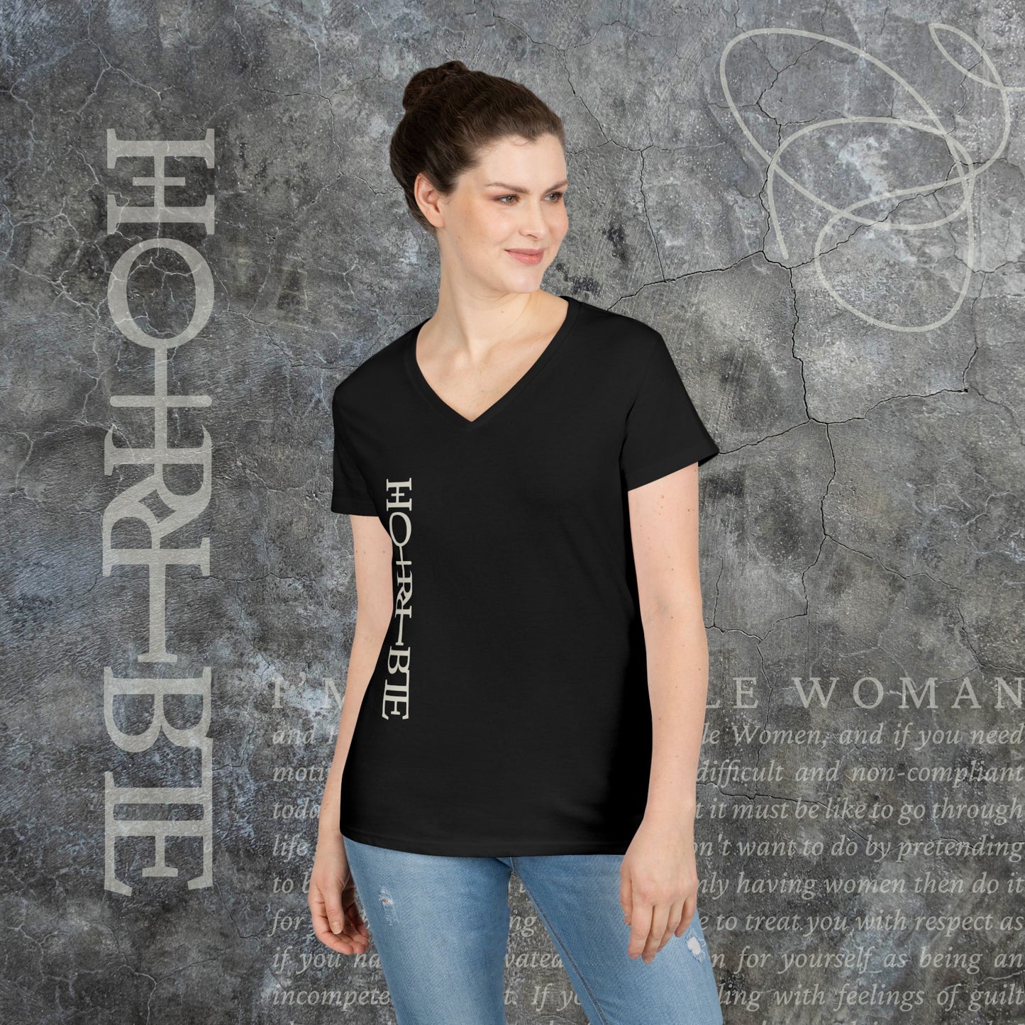 "Cryptically Horrible" - V-Neck T-Shirt