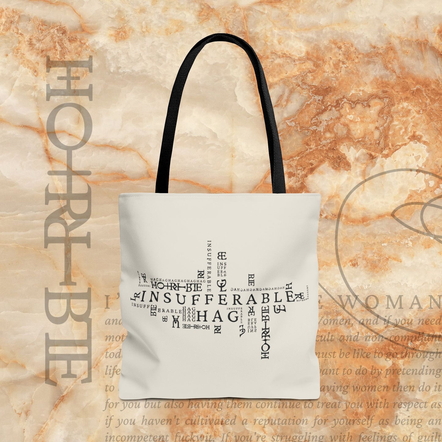 "Insufferable Hag" -  White Tote Bag