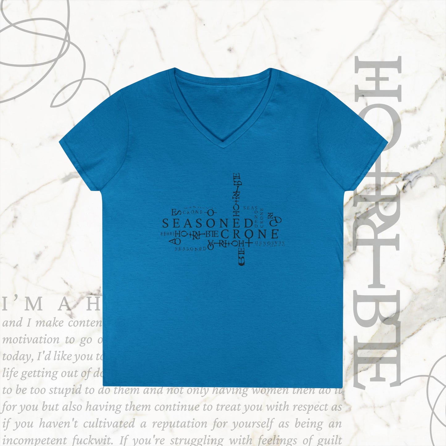 "Seasoned Crone" - V-Neck T-Shirt