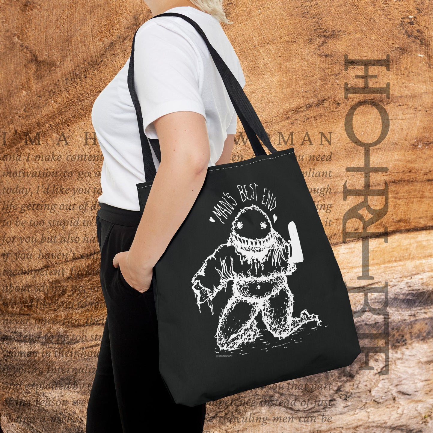 “Man’s Best End” - Black Tote Bag