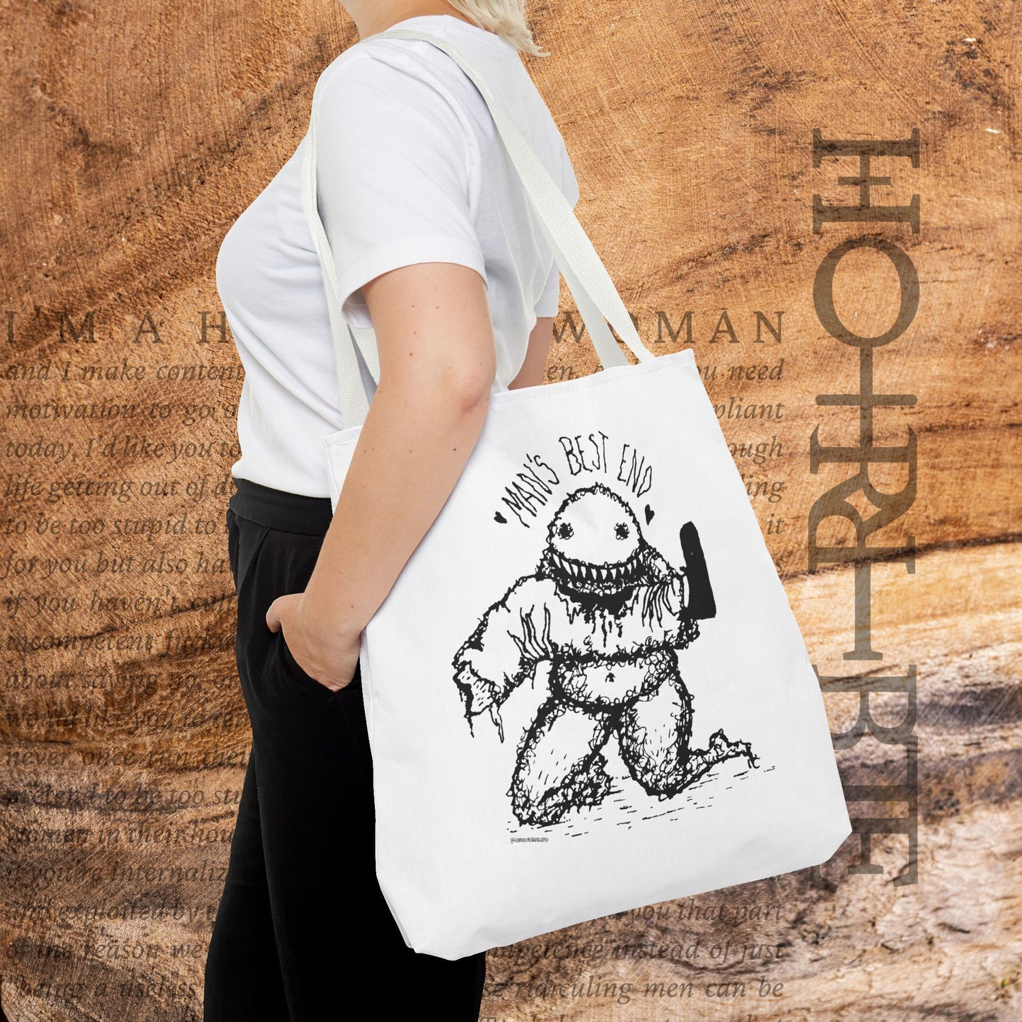 “Man’s Best End” - White Tote Bag