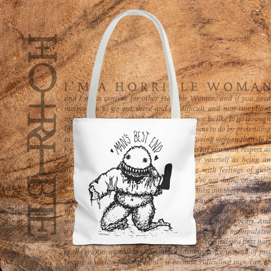“Man’s Best End” - White Tote Bag