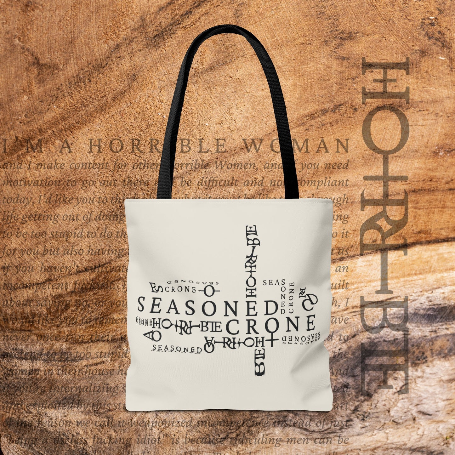 "Seasoned Crone" - White Tote Bag