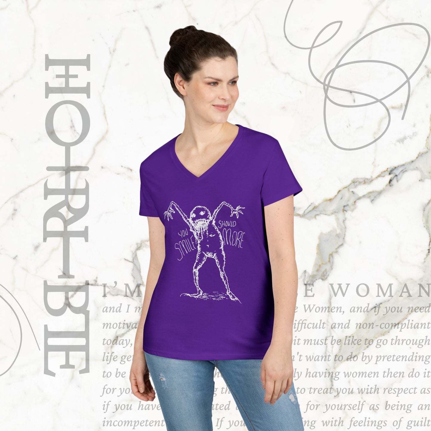 "You Should Smile More" - V-Neck T-Shirt