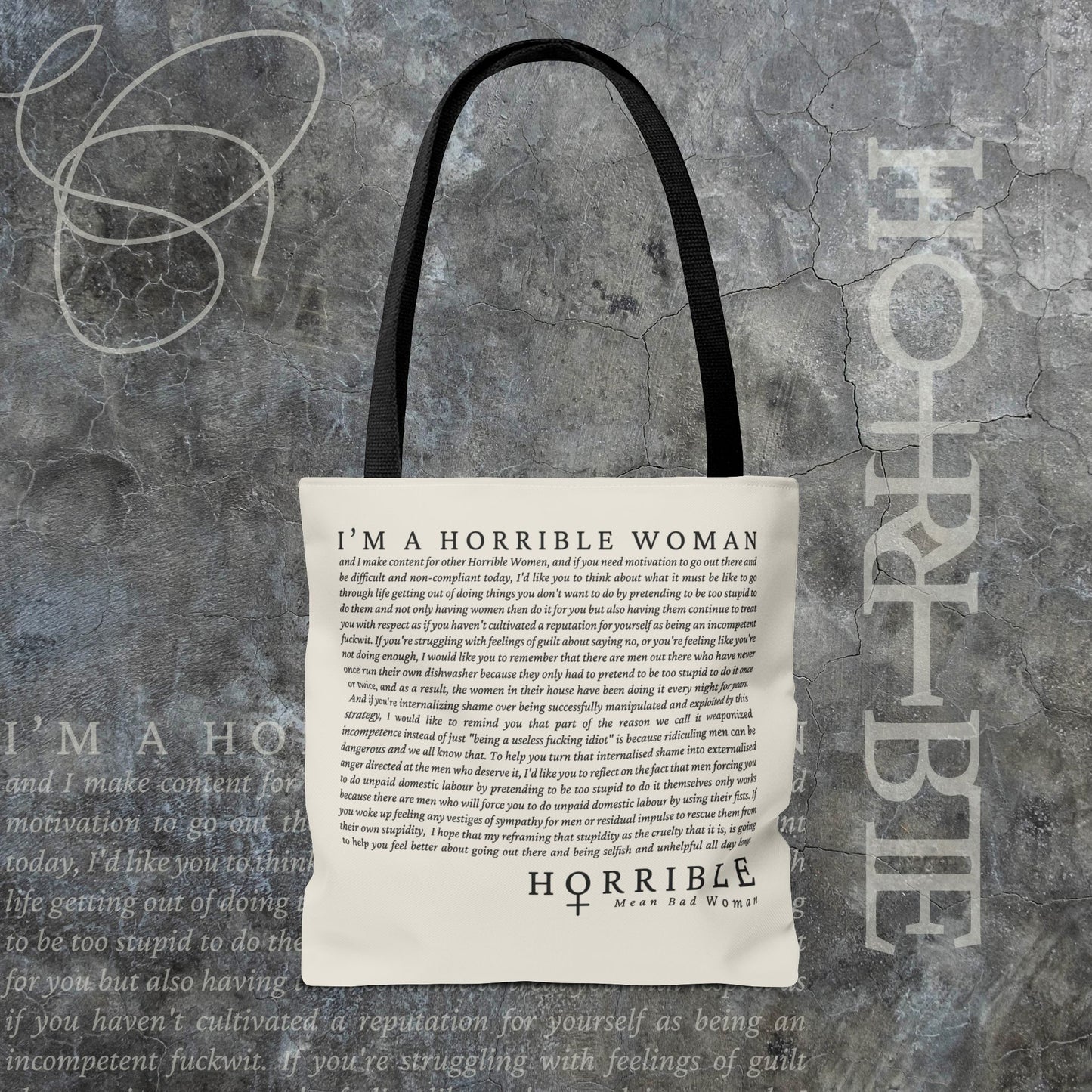“A Horrible Rant For Horrible Women" - White Tote Bag