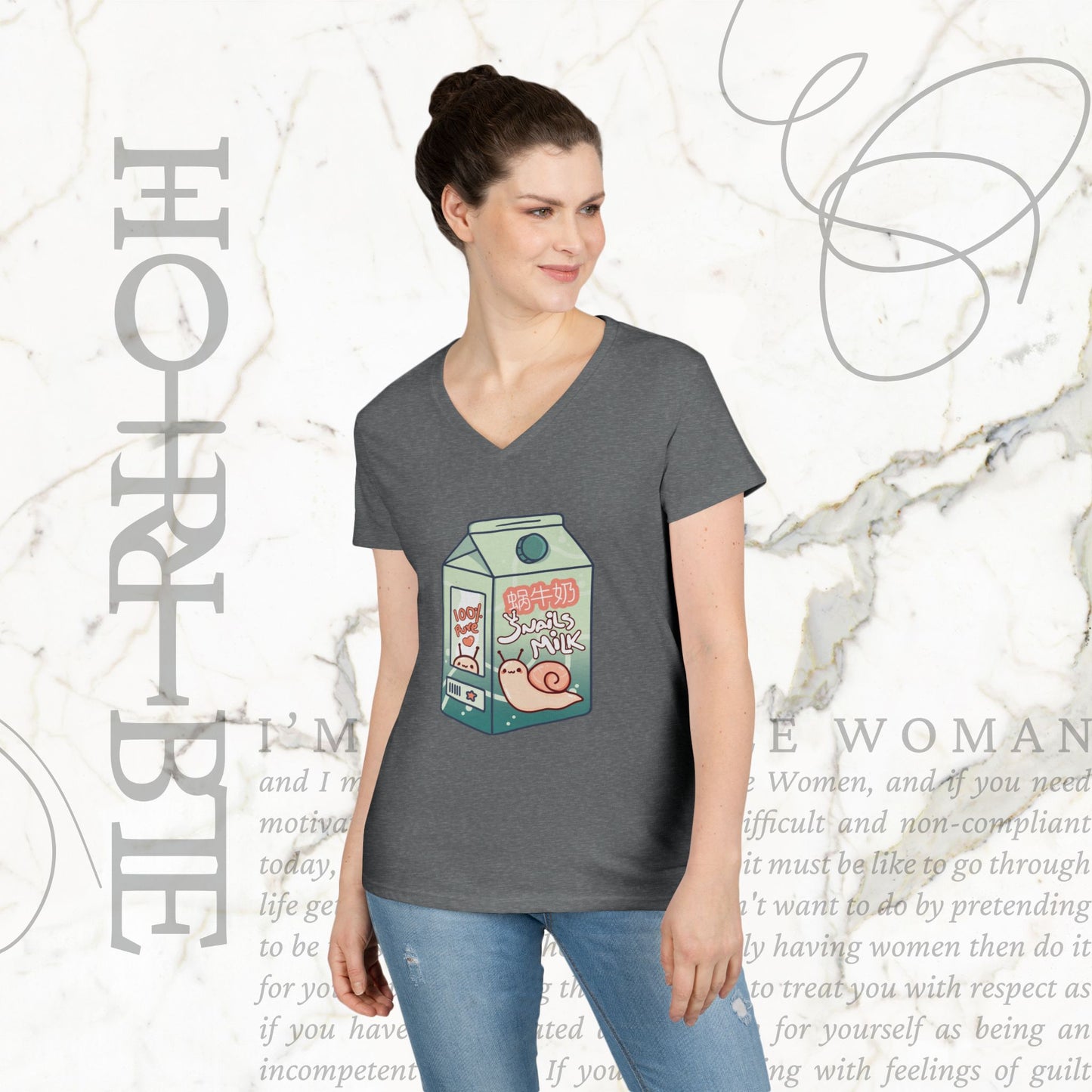 "Snail Milk" - V-Neck T-Shirt