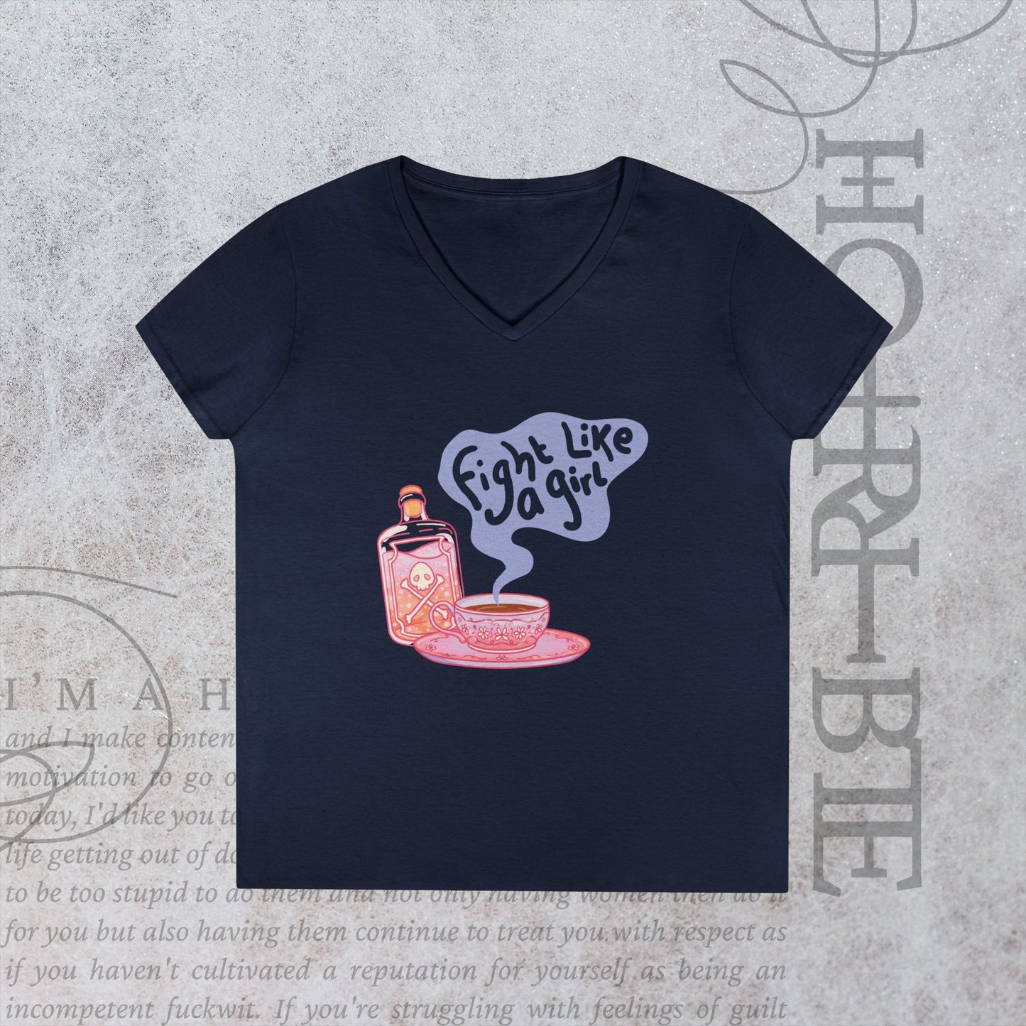 "Fight Like a Girl" - V-Neck T-Shirt