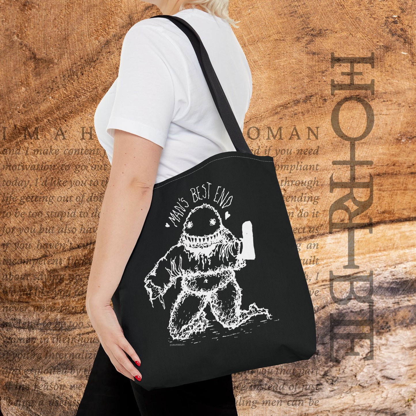 “Man’s Best End” - Black Tote Bag