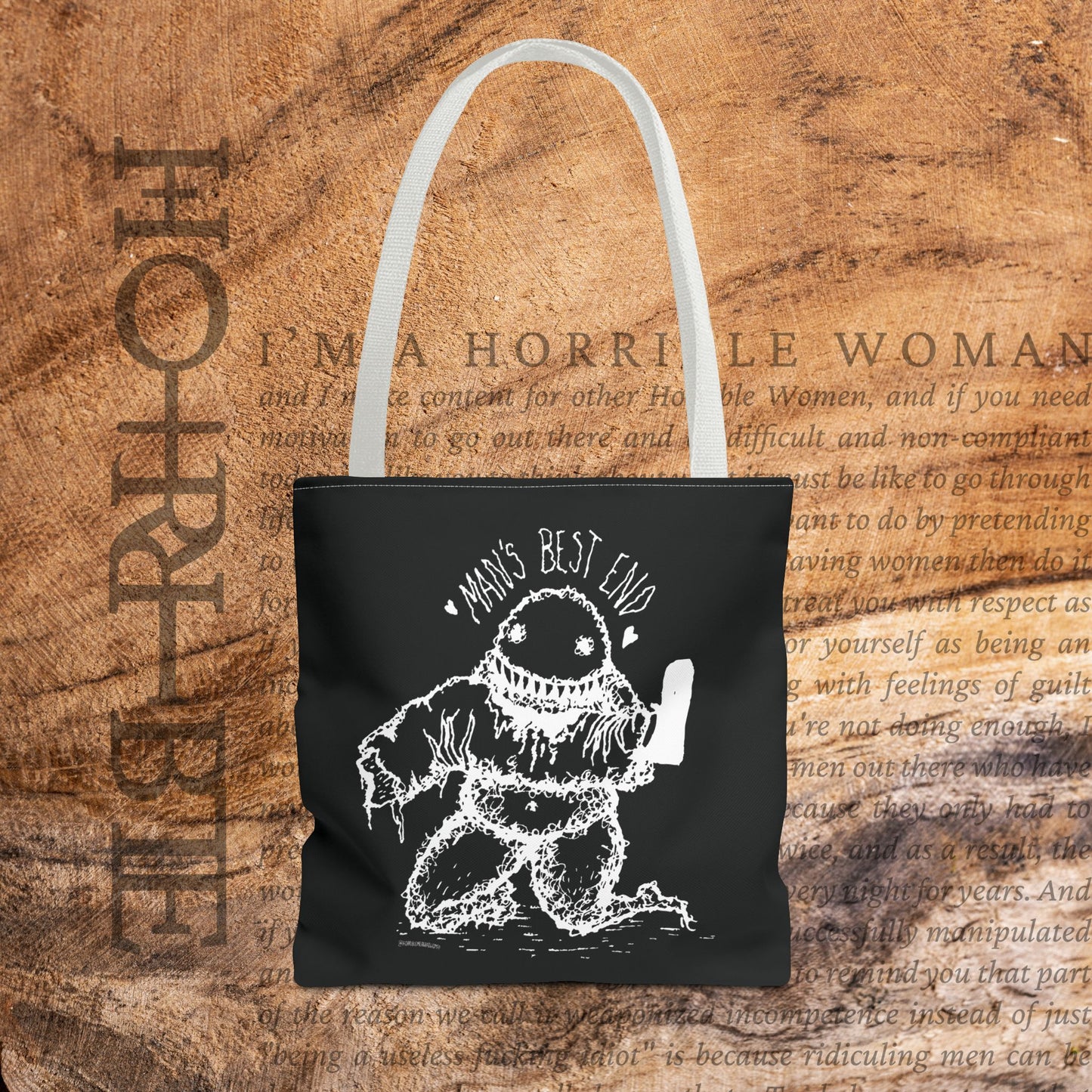 “Man’s Best End” - Black Tote Bag