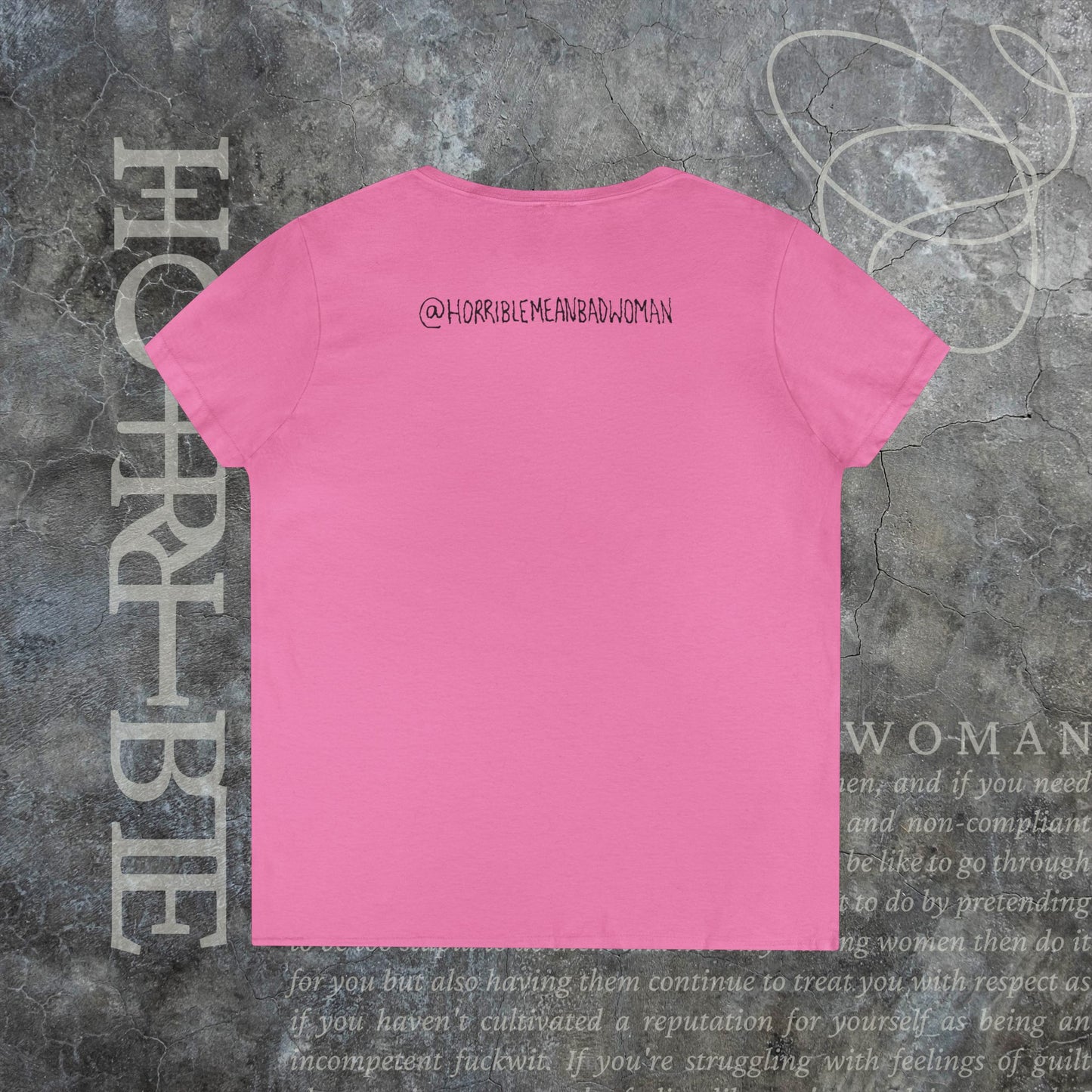 "The Original Horrible Mean Bad Woman" - V-Neck T-Shirt