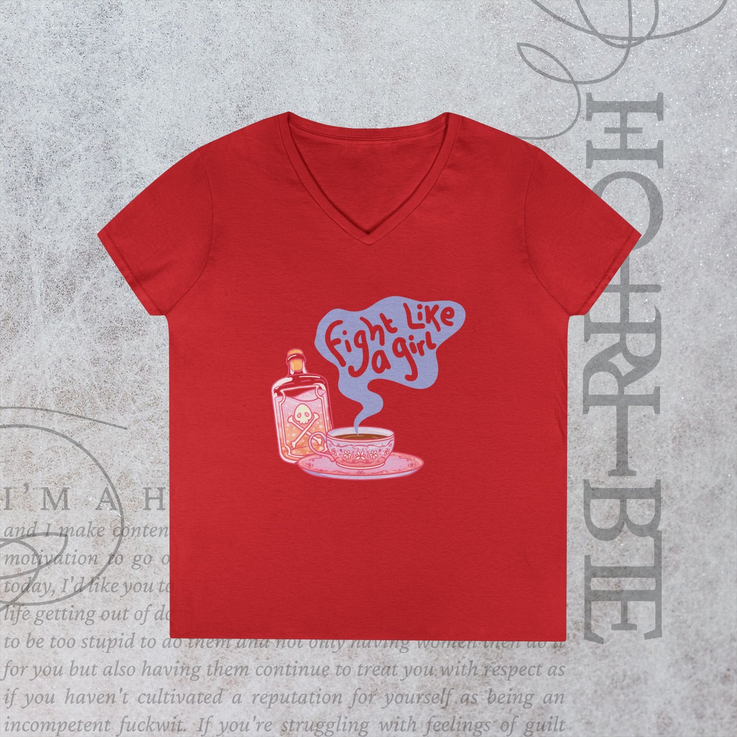 "Fight Like a Girl" - V-Neck T-Shirt