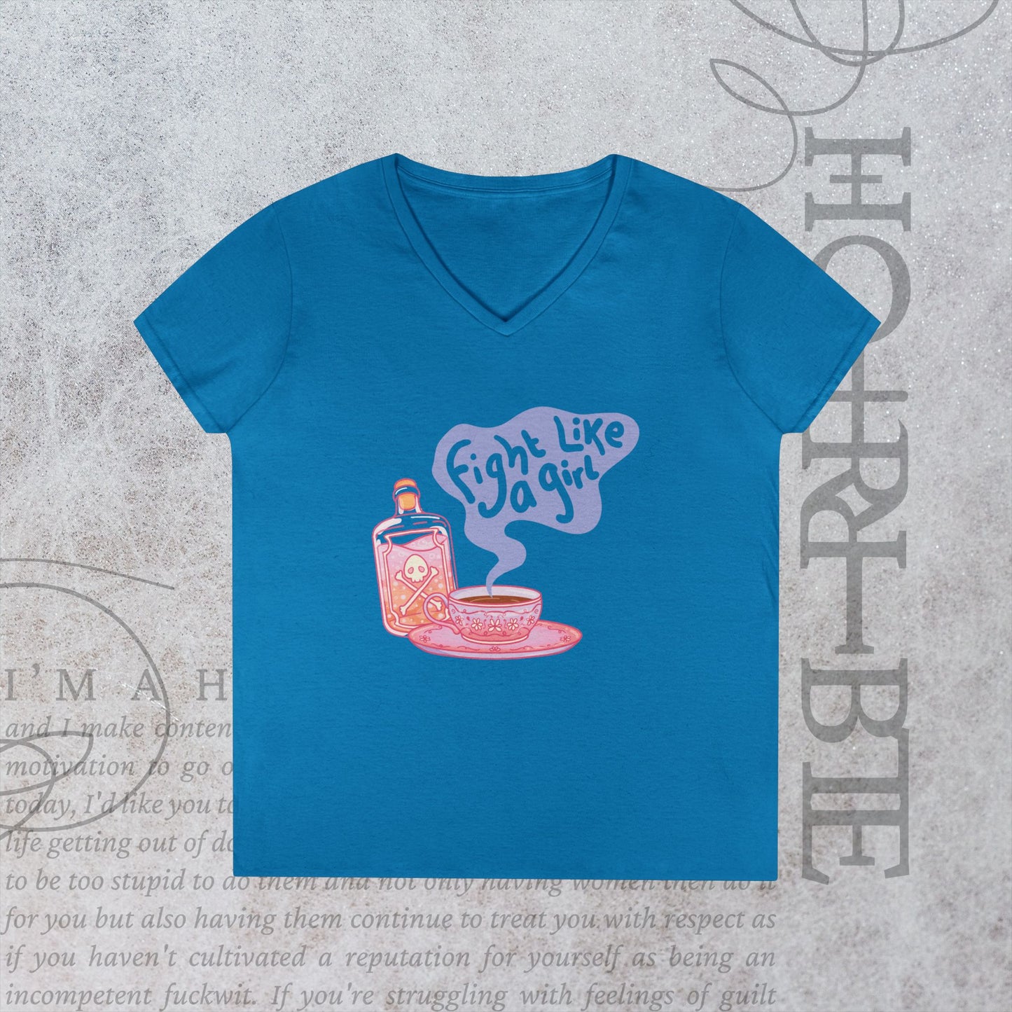 "Fight Like a Girl" - V-Neck T-Shirt