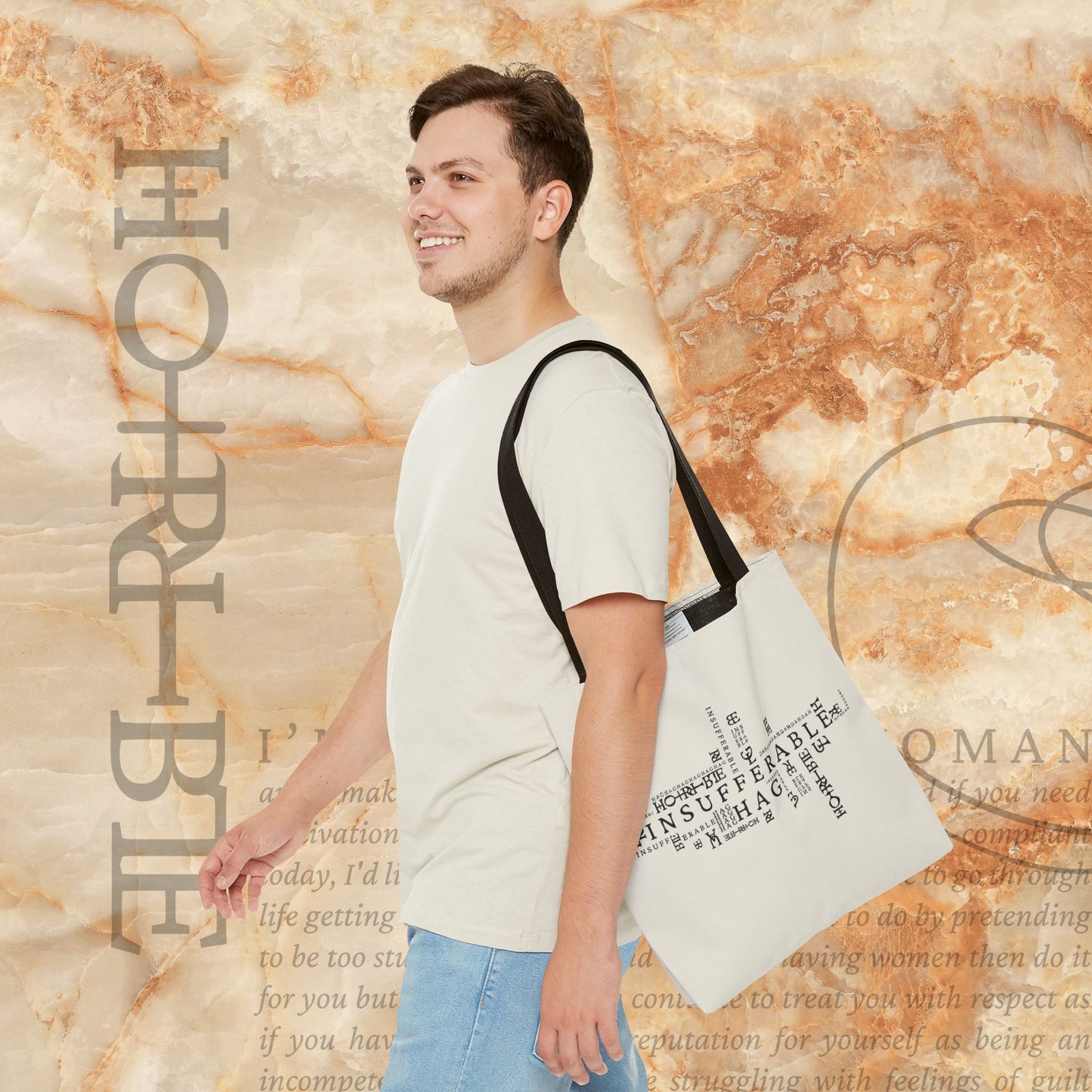 "Insufferable Hag" -  White Tote Bag