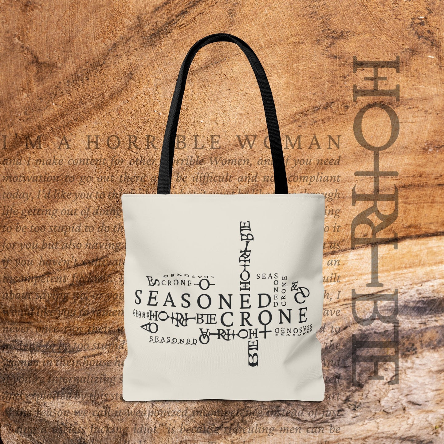 "Seasoned Crone" - White Tote Bag