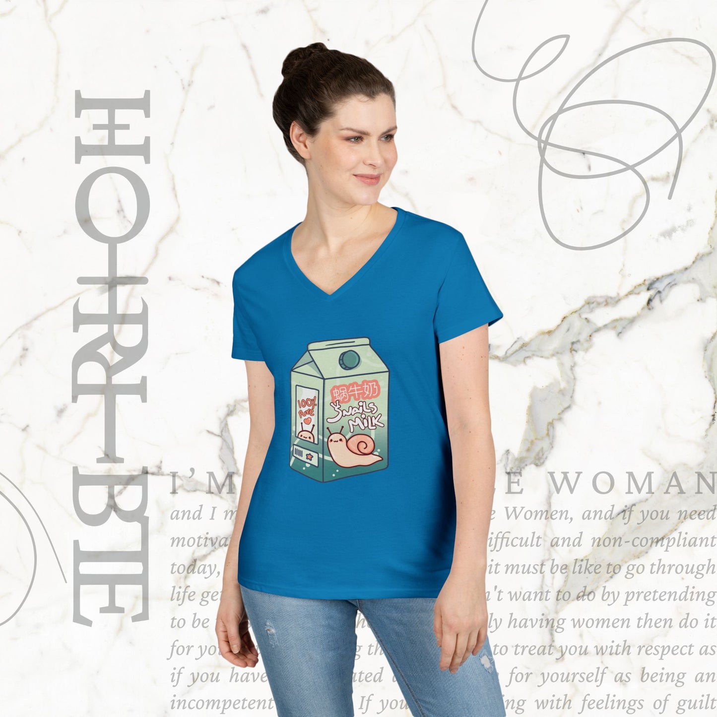 "Snail Milk" - V-Neck T-Shirt