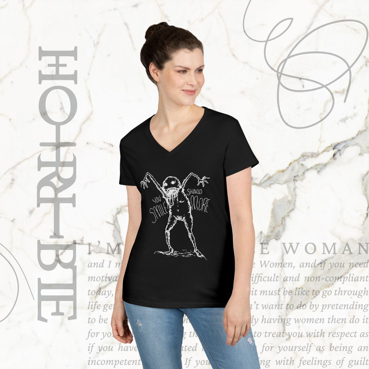 "You Should Smile More" - V-Neck T-Shirt