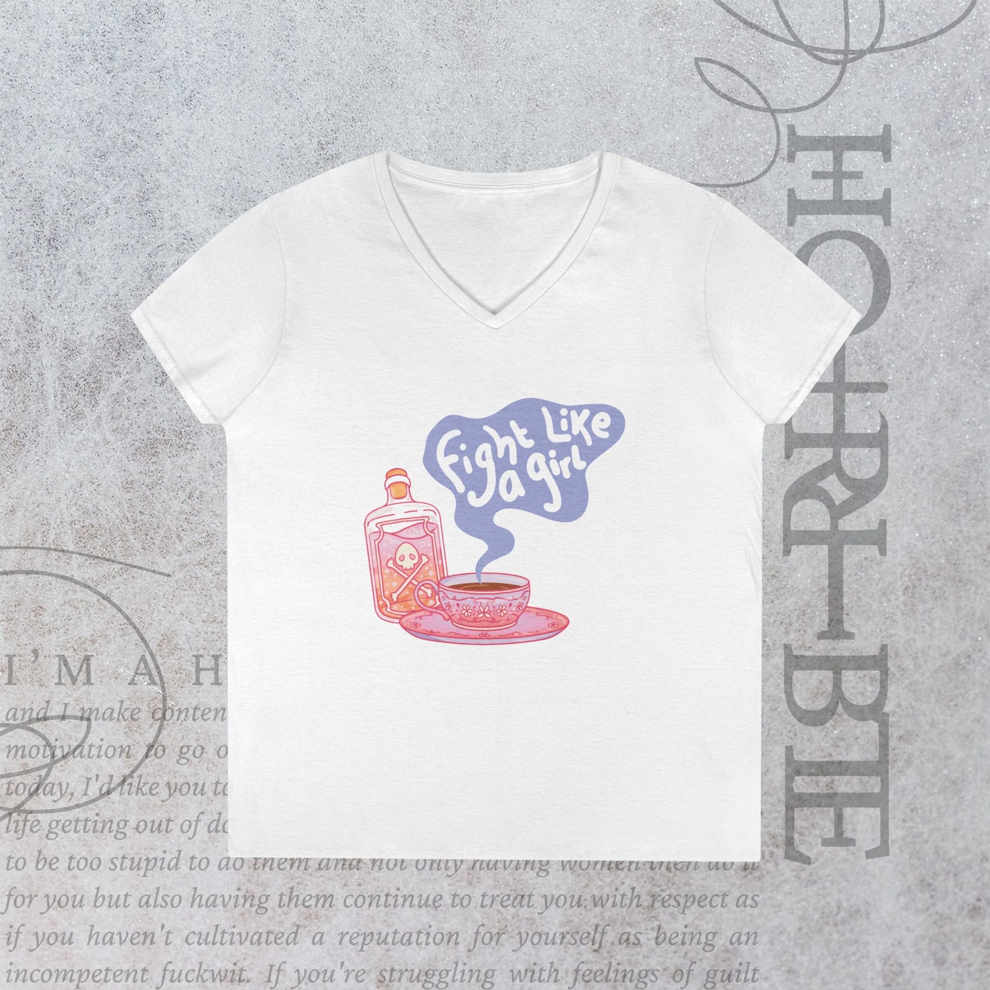 "Fight Like a Girl" - V-Neck T-Shirt