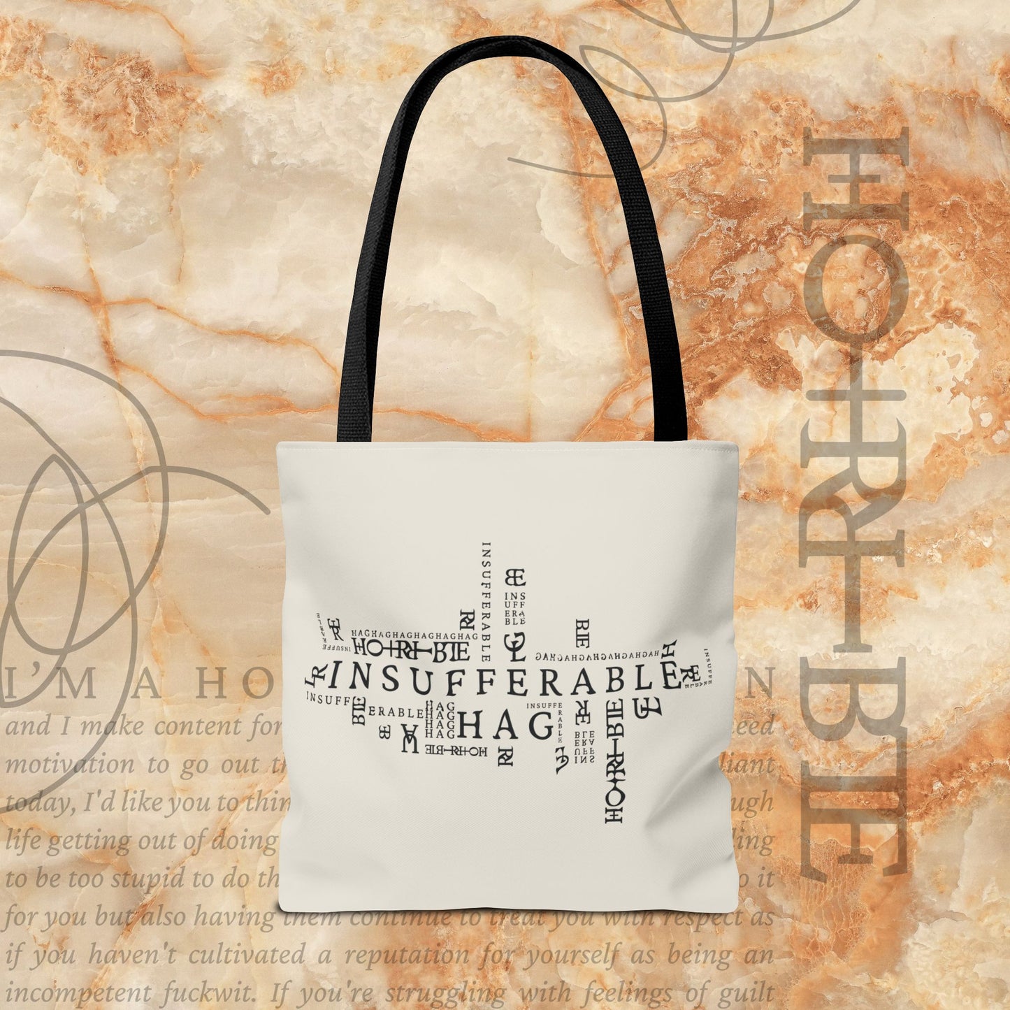 "Insufferable Hag" -  White Tote Bag