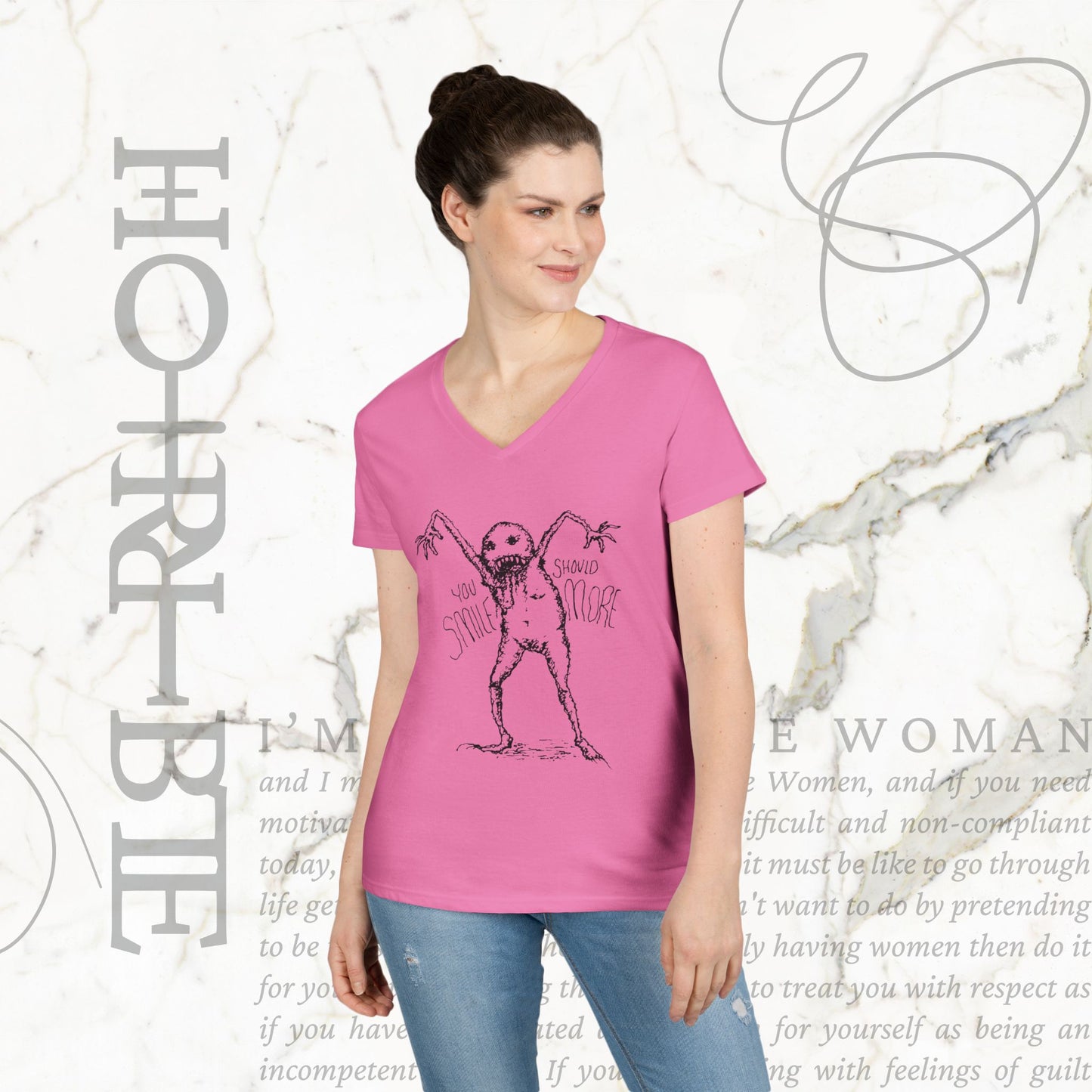 "You Should Smile More" - V-Neck T-Shirt