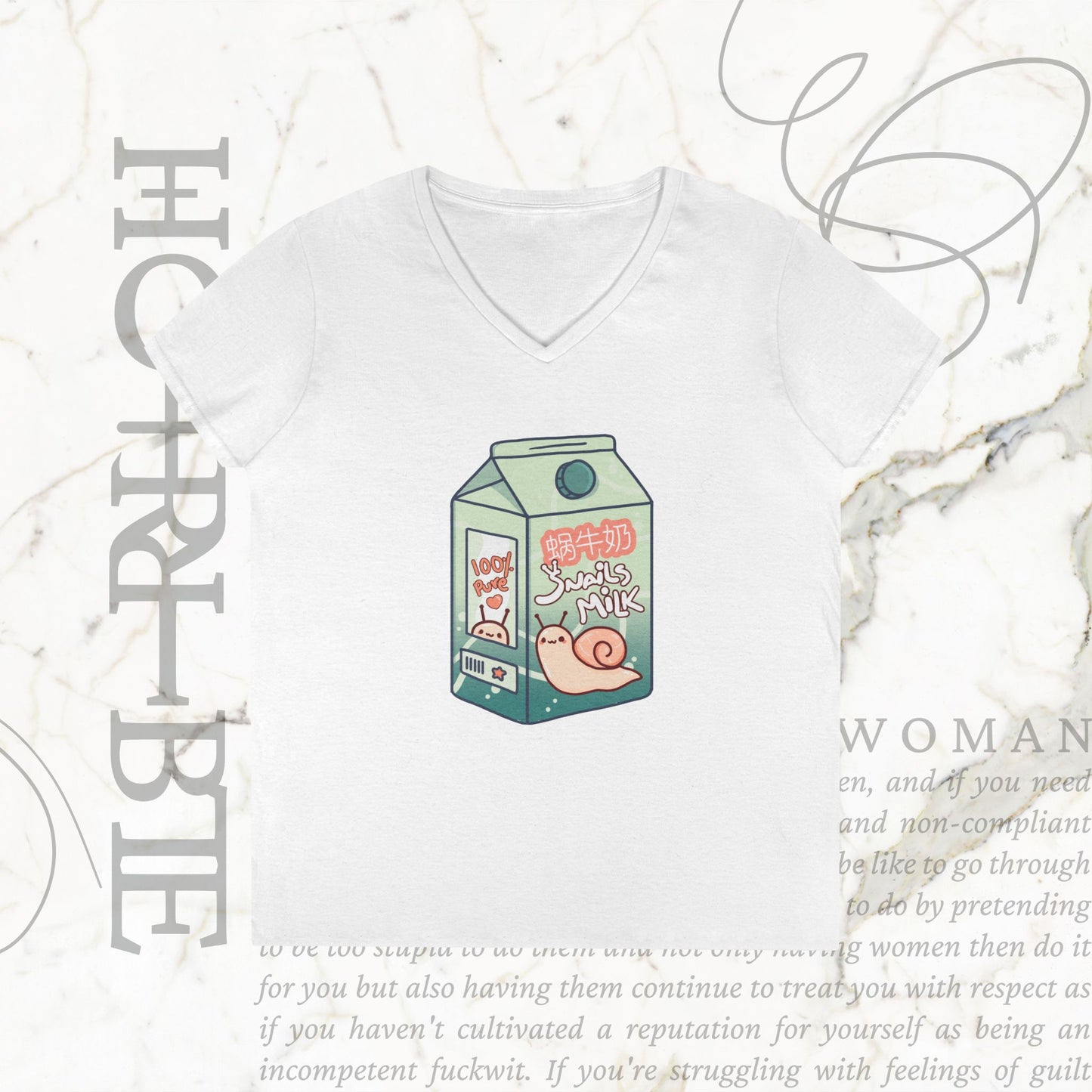 "Snail Milk" - V-Neck T-Shirt