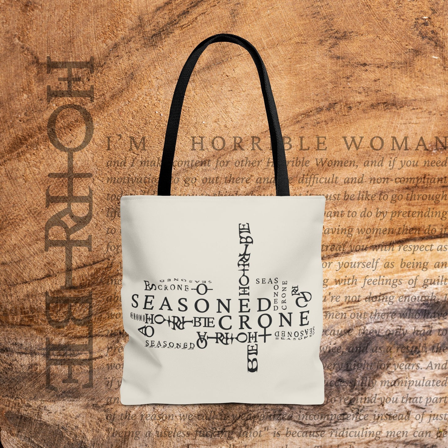 "Seasoned Crone" - White Tote Bag