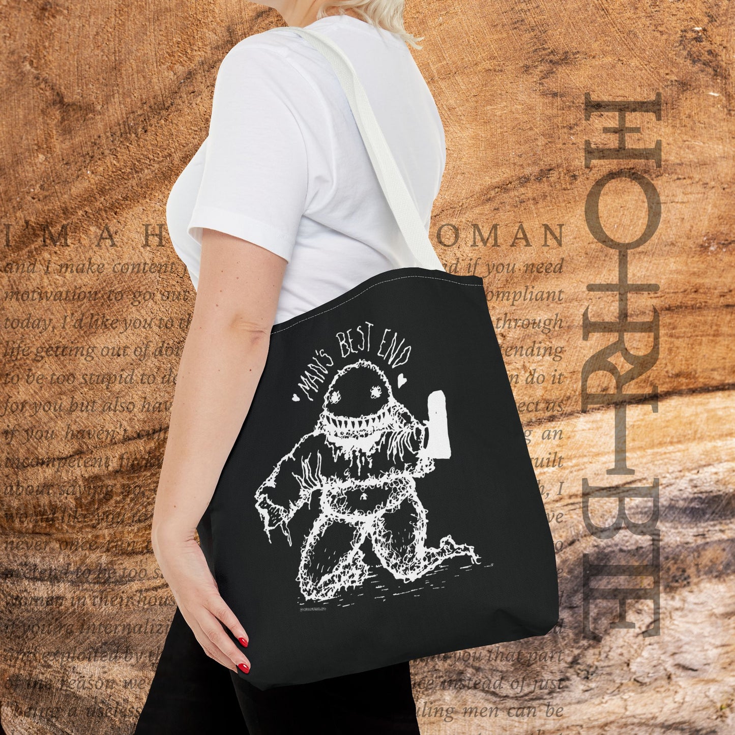 “Man’s Best End” - Black Tote Bag