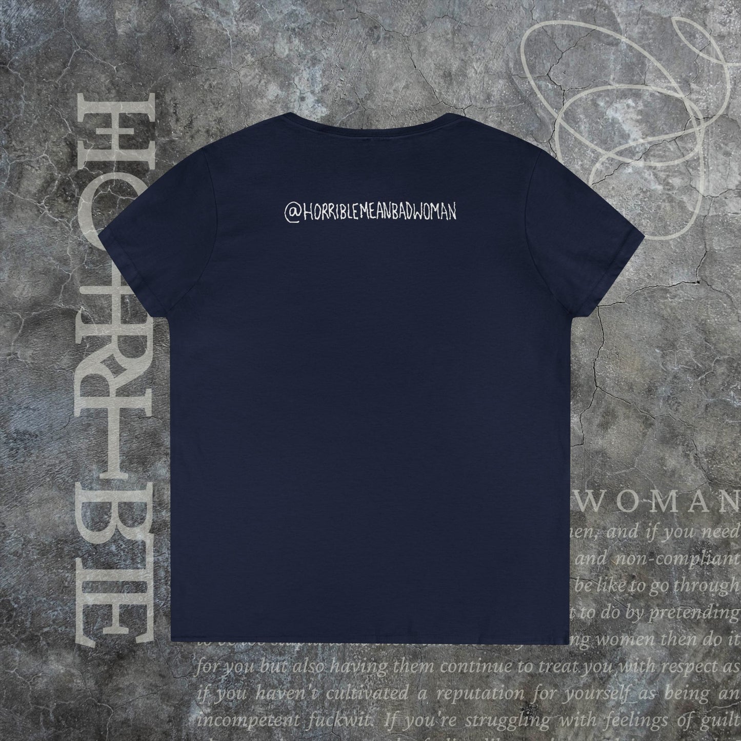 "The Original Horrible Mean Bad Woman" - V-Neck T-Shirt