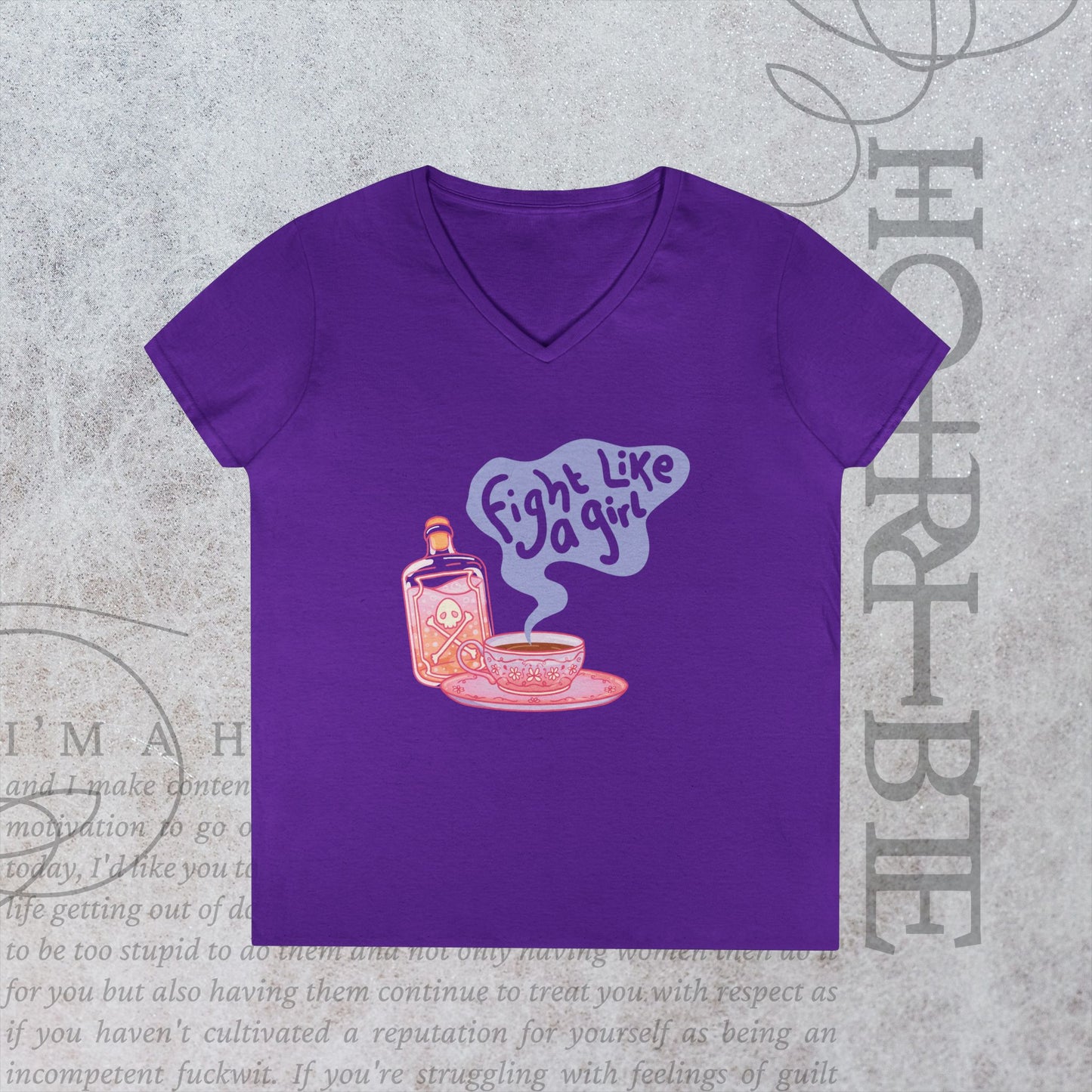 "Fight Like a Girl" - V-Neck T-Shirt