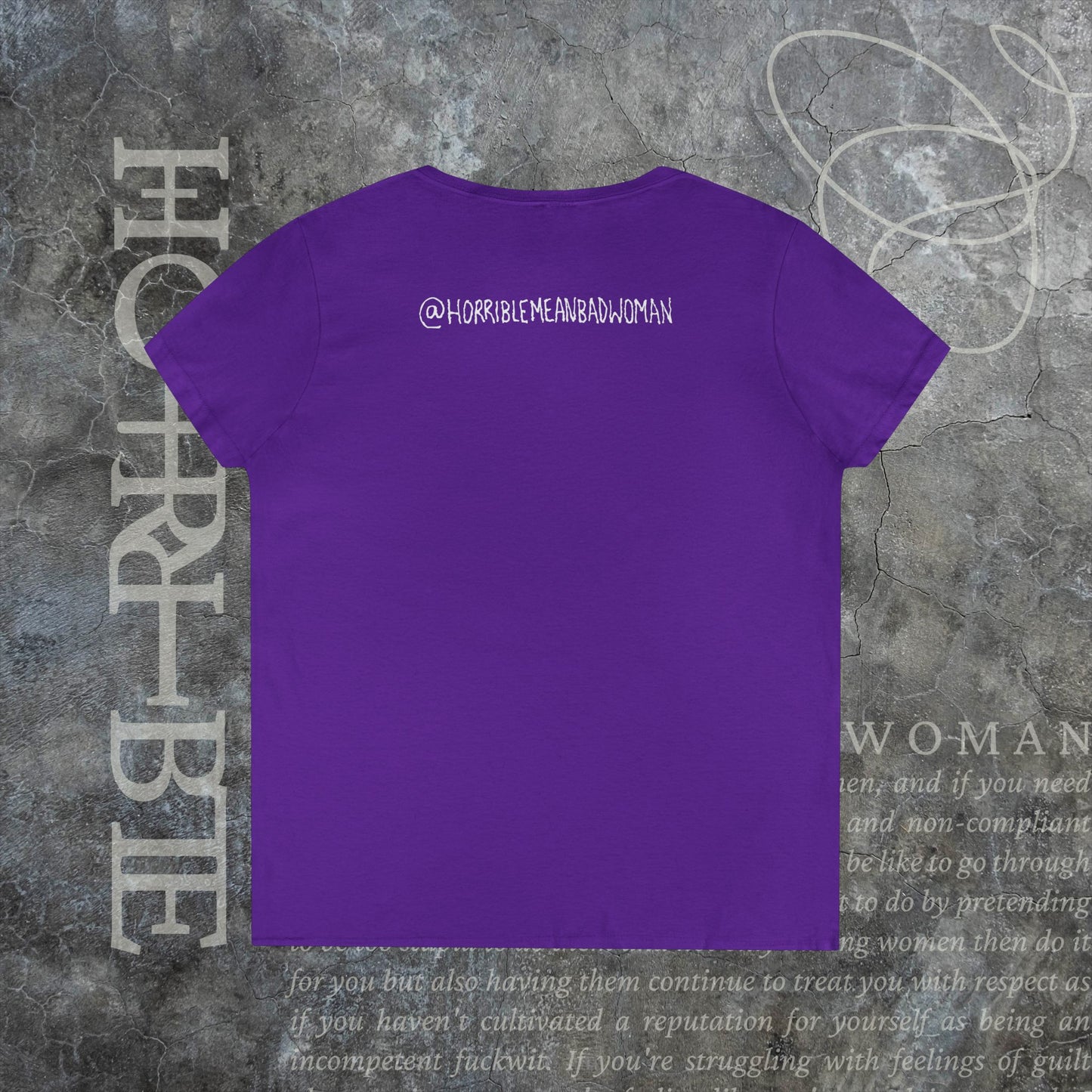 "The Original Horrible Mean Bad Woman" - V-Neck T-Shirt